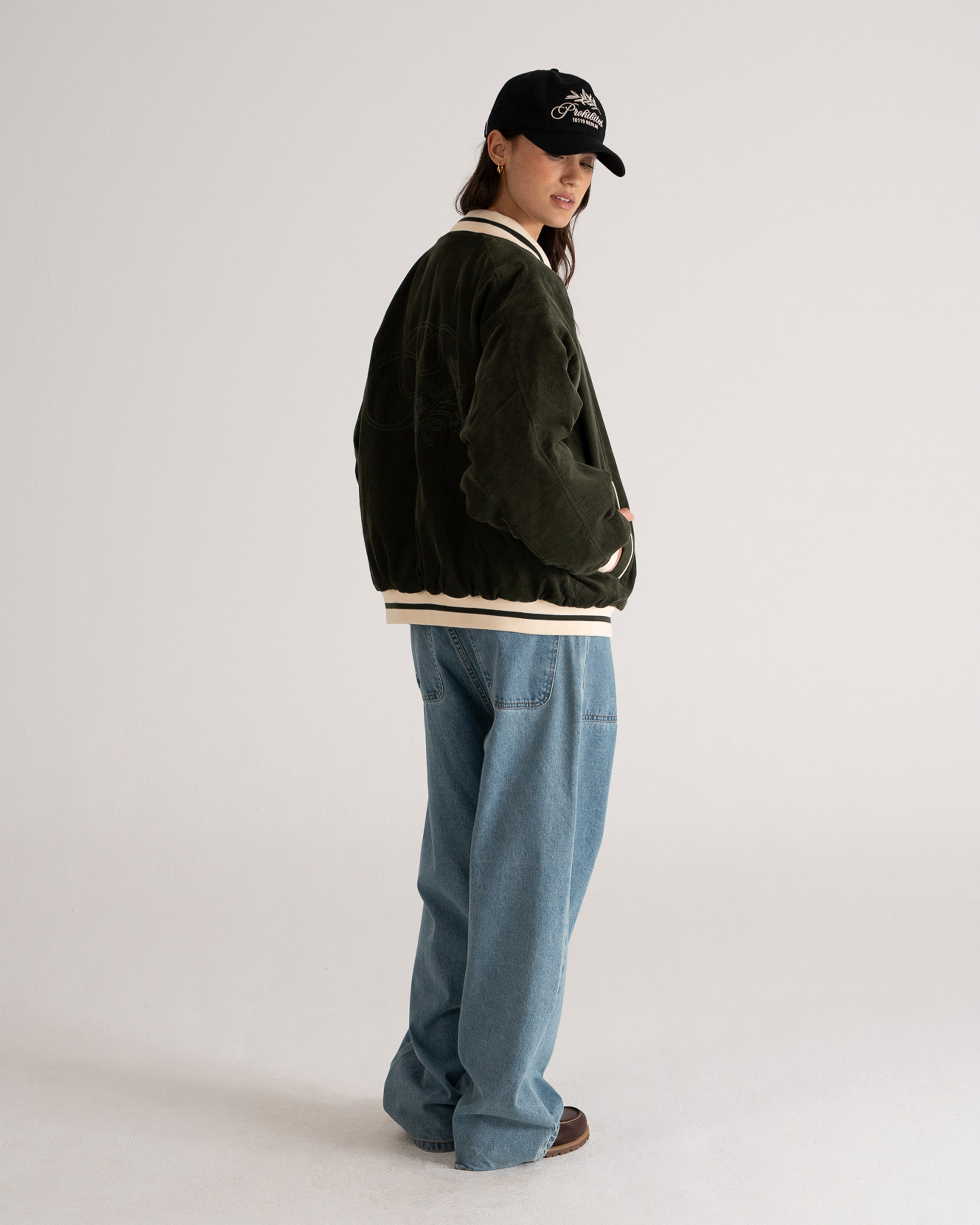 Bloom Corduroy Bomber Jacket Green