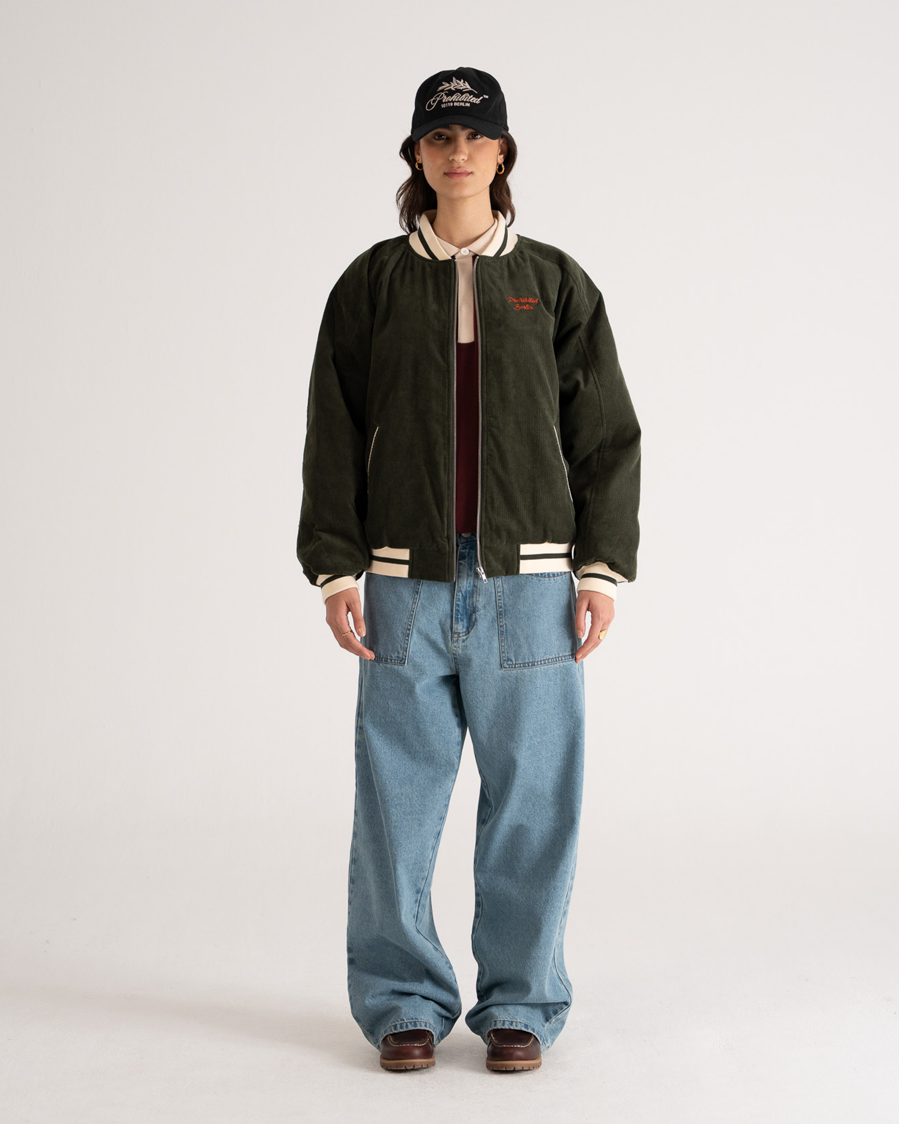 Bloom Corduroy Bomber Jacket Green