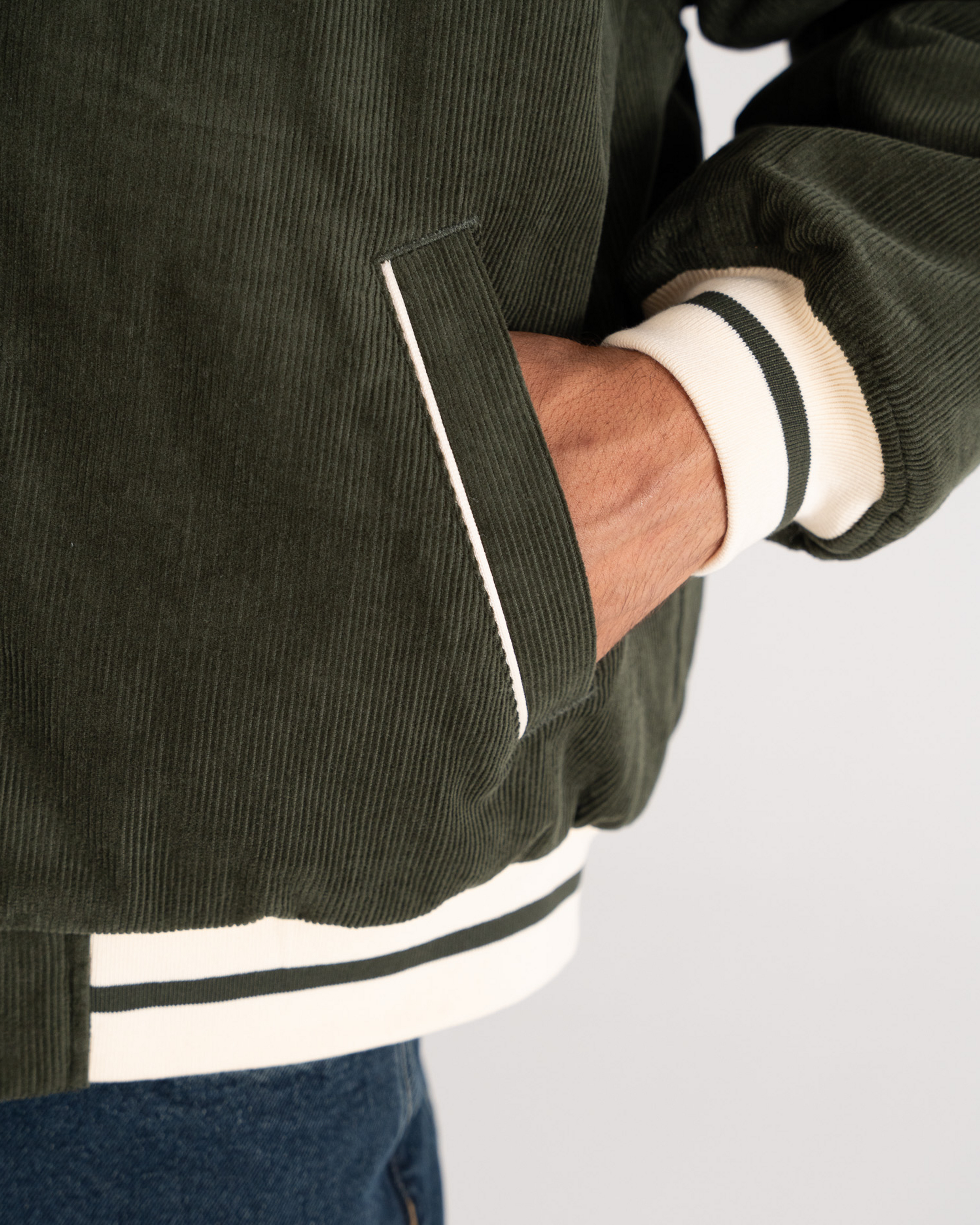 Bloom Corduroy Bomber Jacket Green