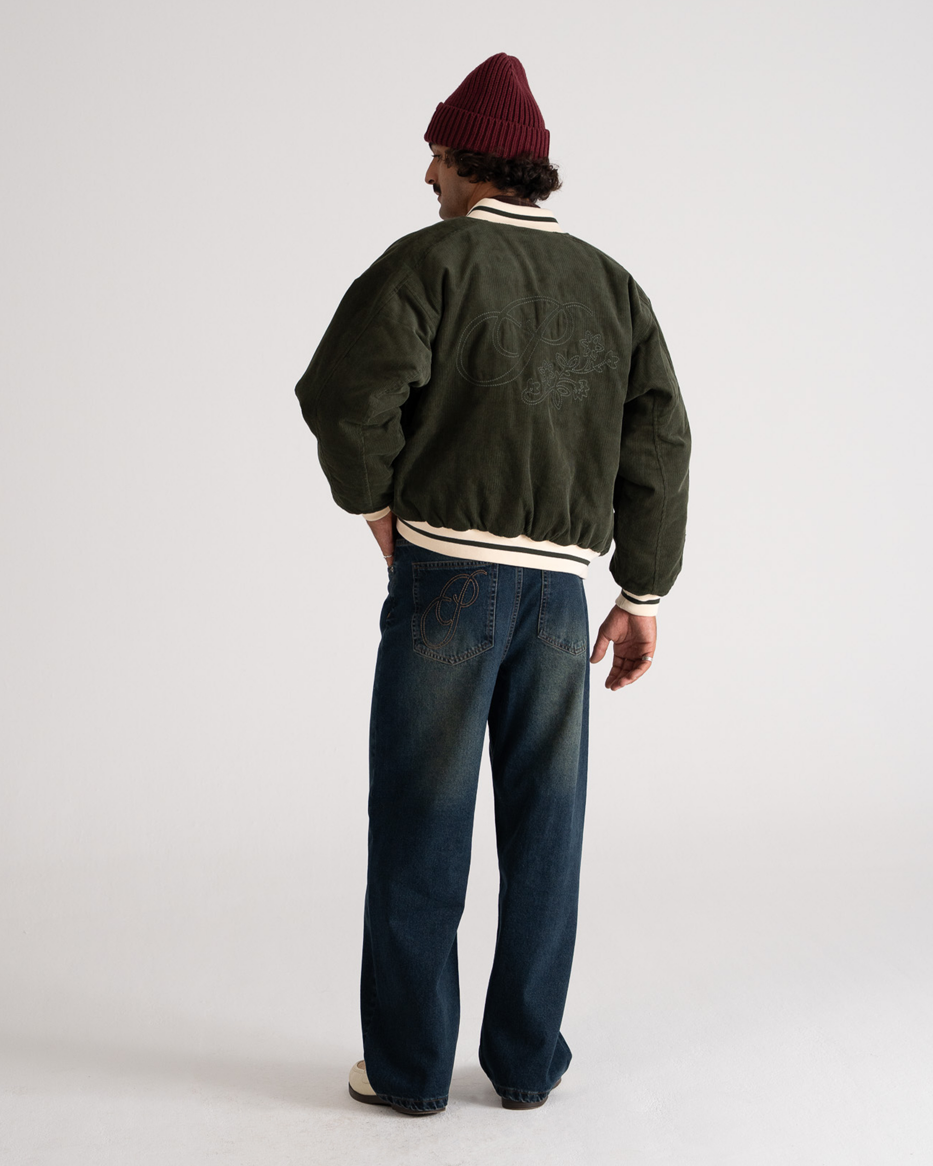 Bloom Corduroy Bomber Jacket Green