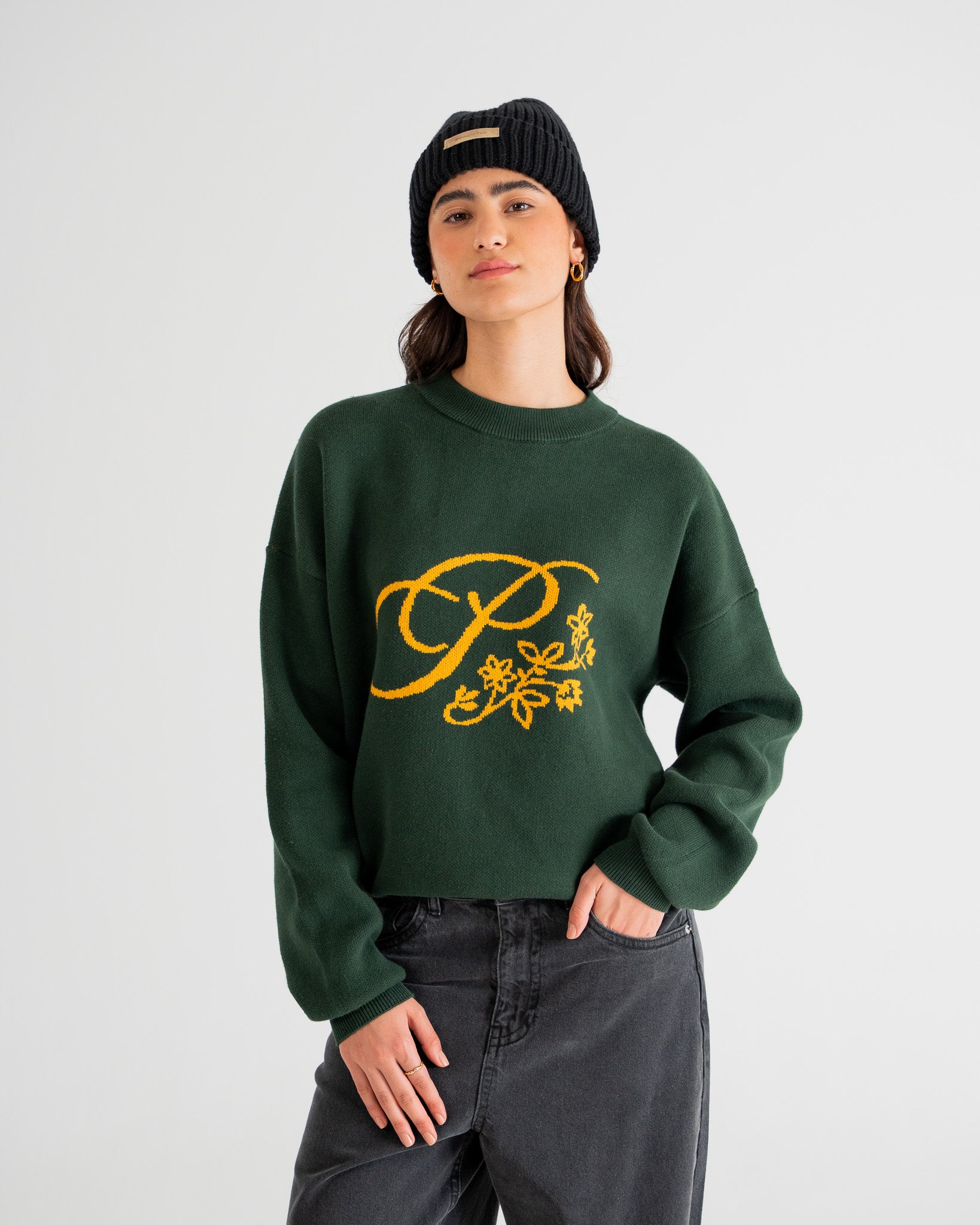 Bloom Knit Sweater Dark Green