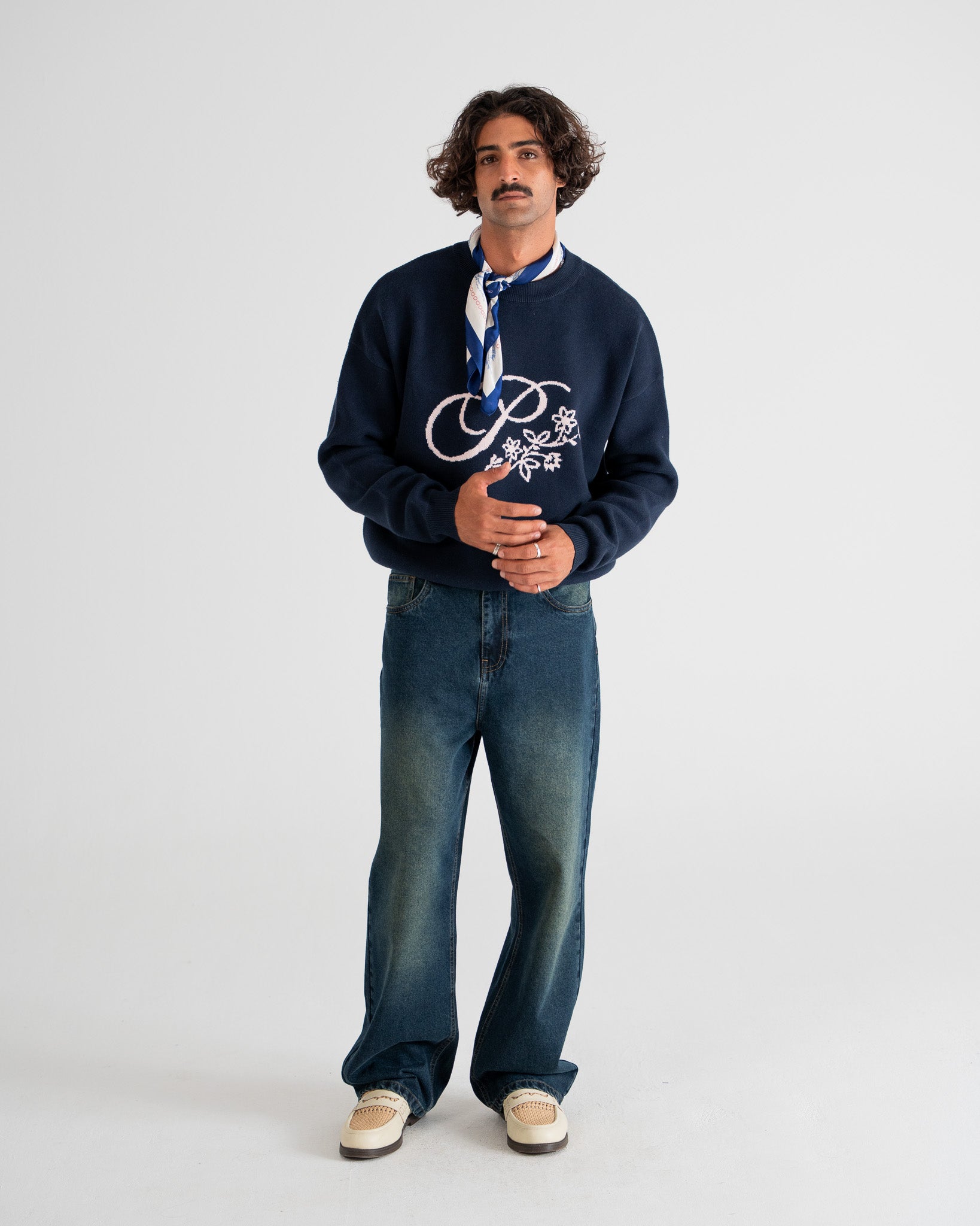 Bloom Knit Sweater Navy
