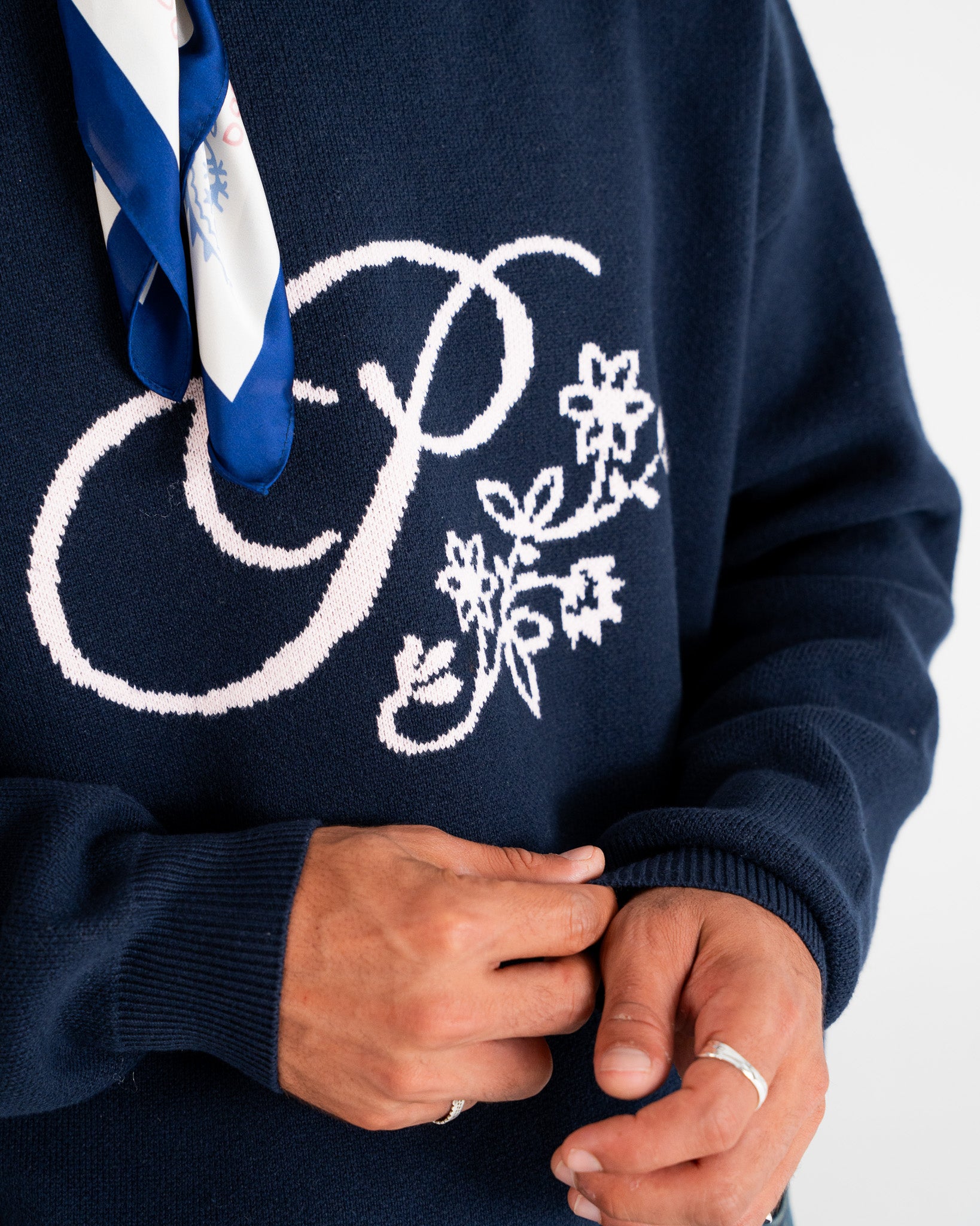 Bloom Knit Sweater Navy