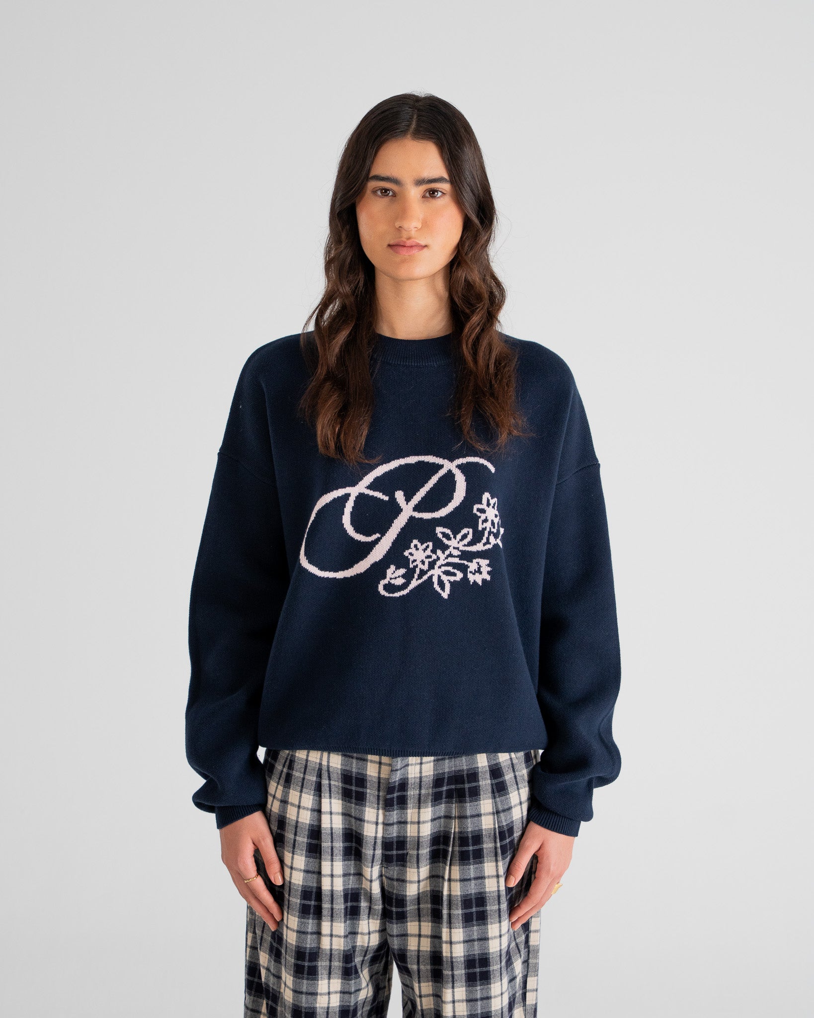Bloom Knit Sweater Navy