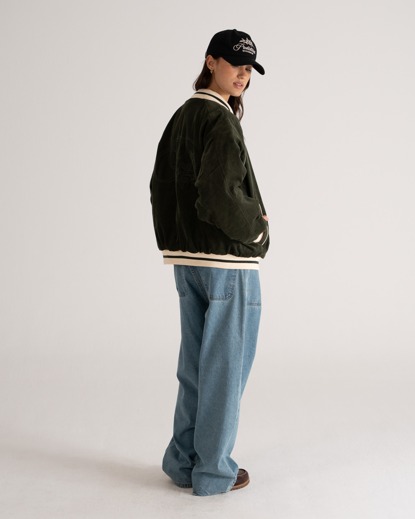 Bloom Corduroy  Bomber Jacket | Green