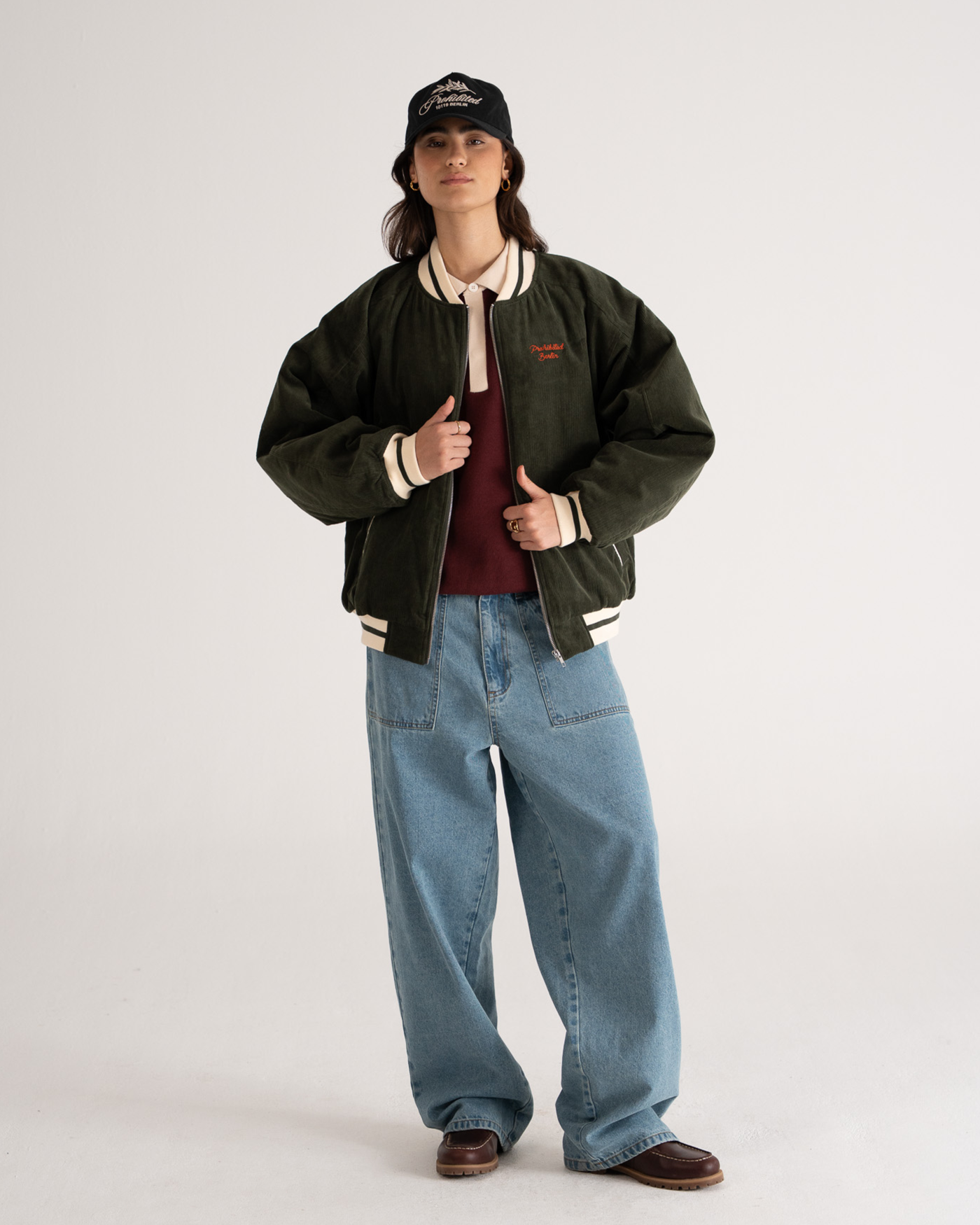 Bloom Corduroy  Bomber Jacket | Green