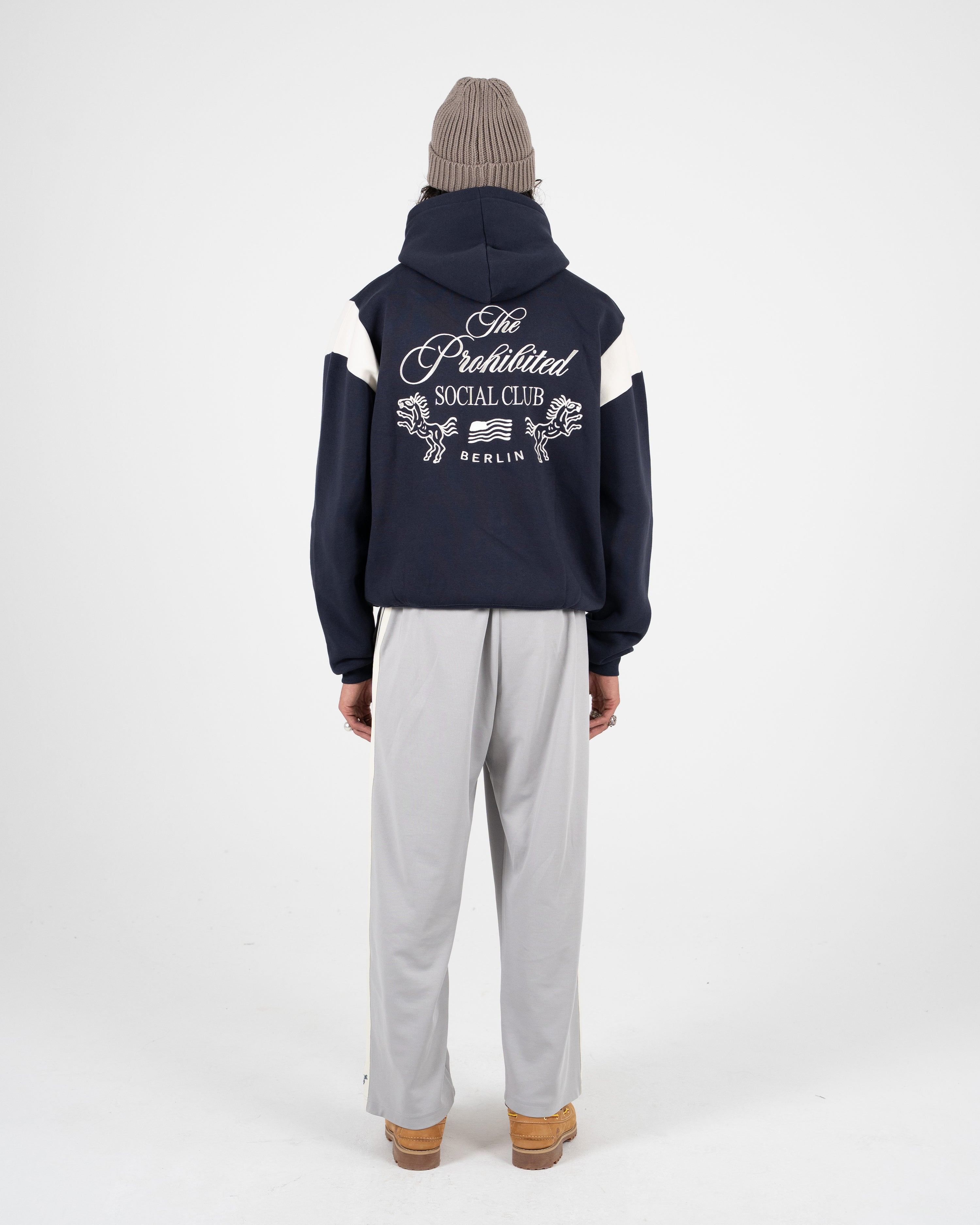 Club Member Contrast Zip-Hoodie Navy