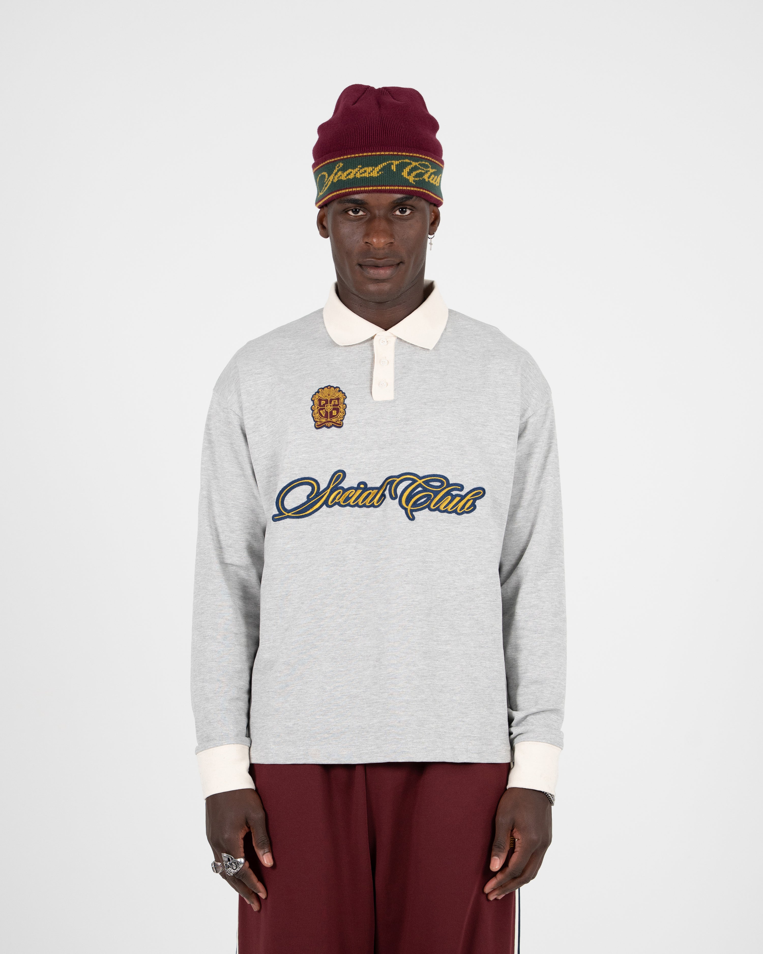 Club Polo Longsleeve Grey Melange