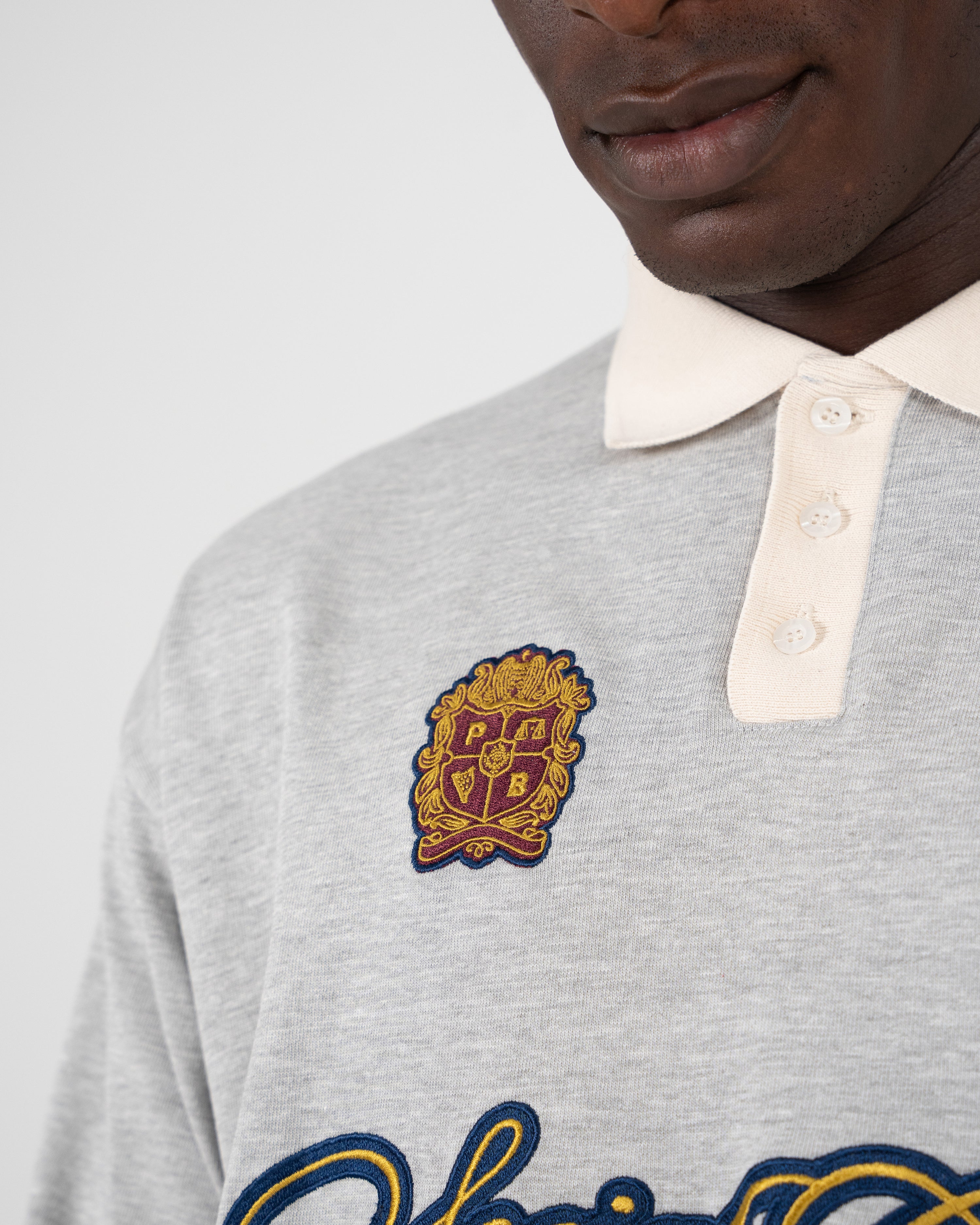 Club Polo Longsleeve Grey Melange