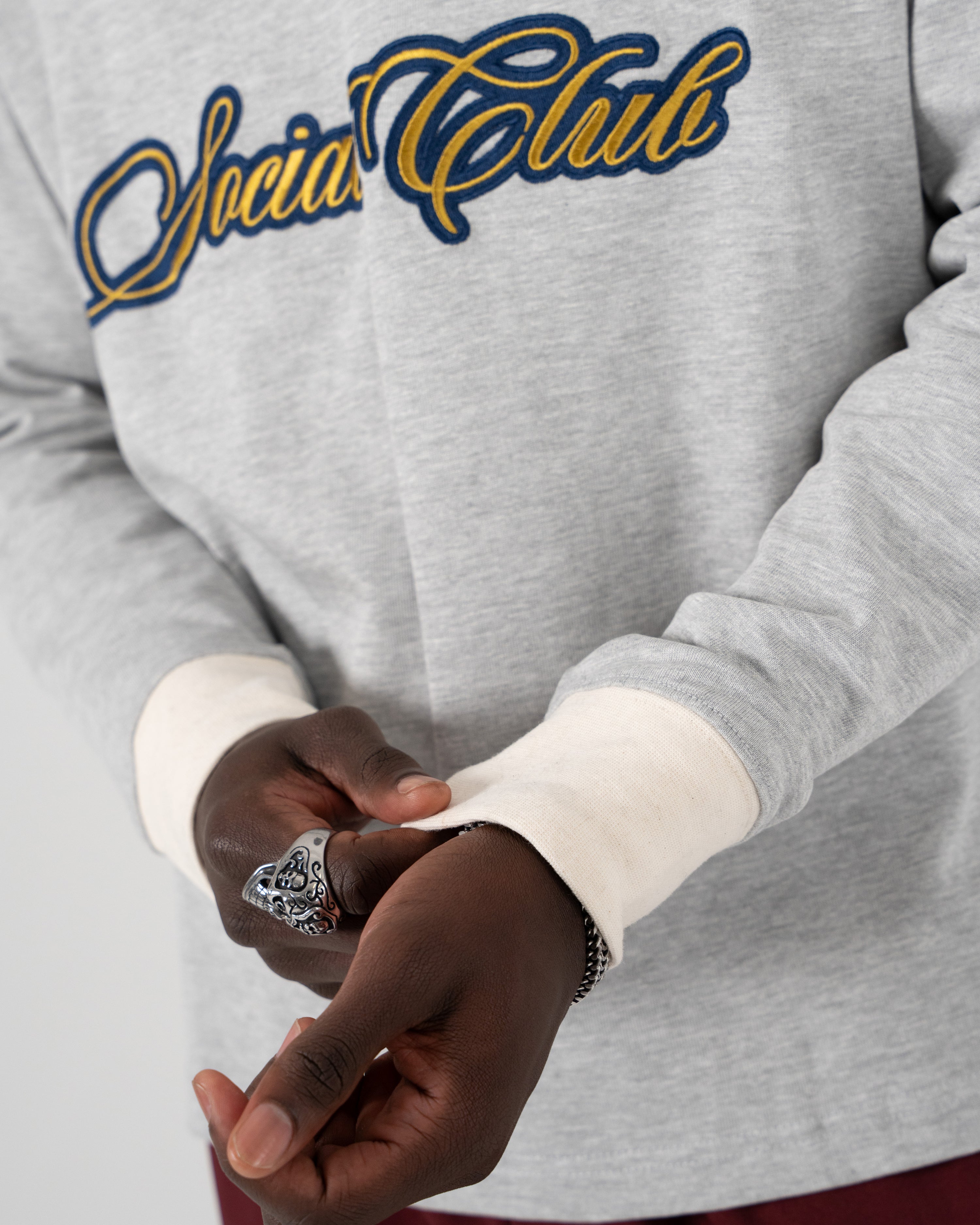 Club Polo Longsleeve Grey Melange