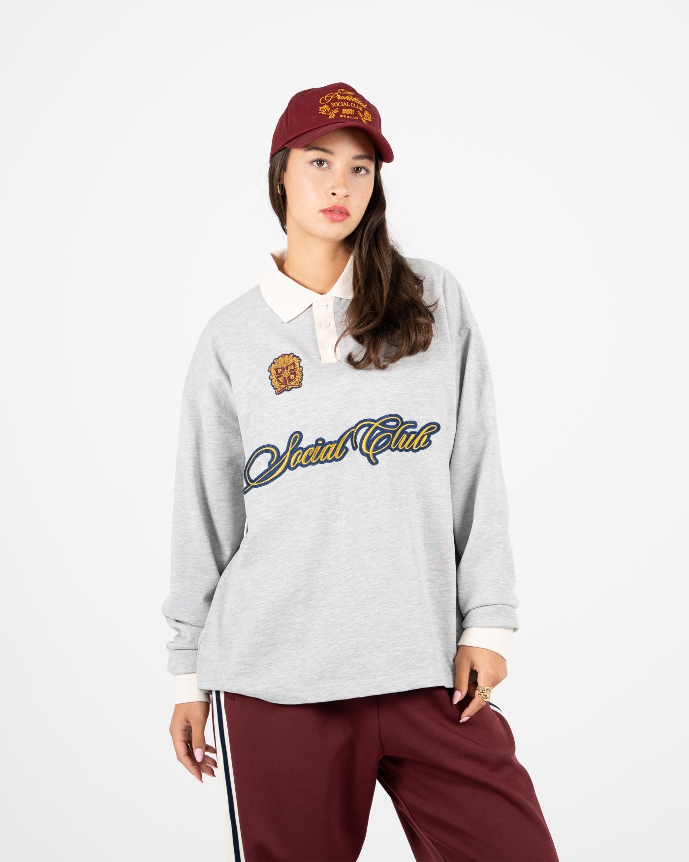 Club Polo Longsleeve | Grey Melange