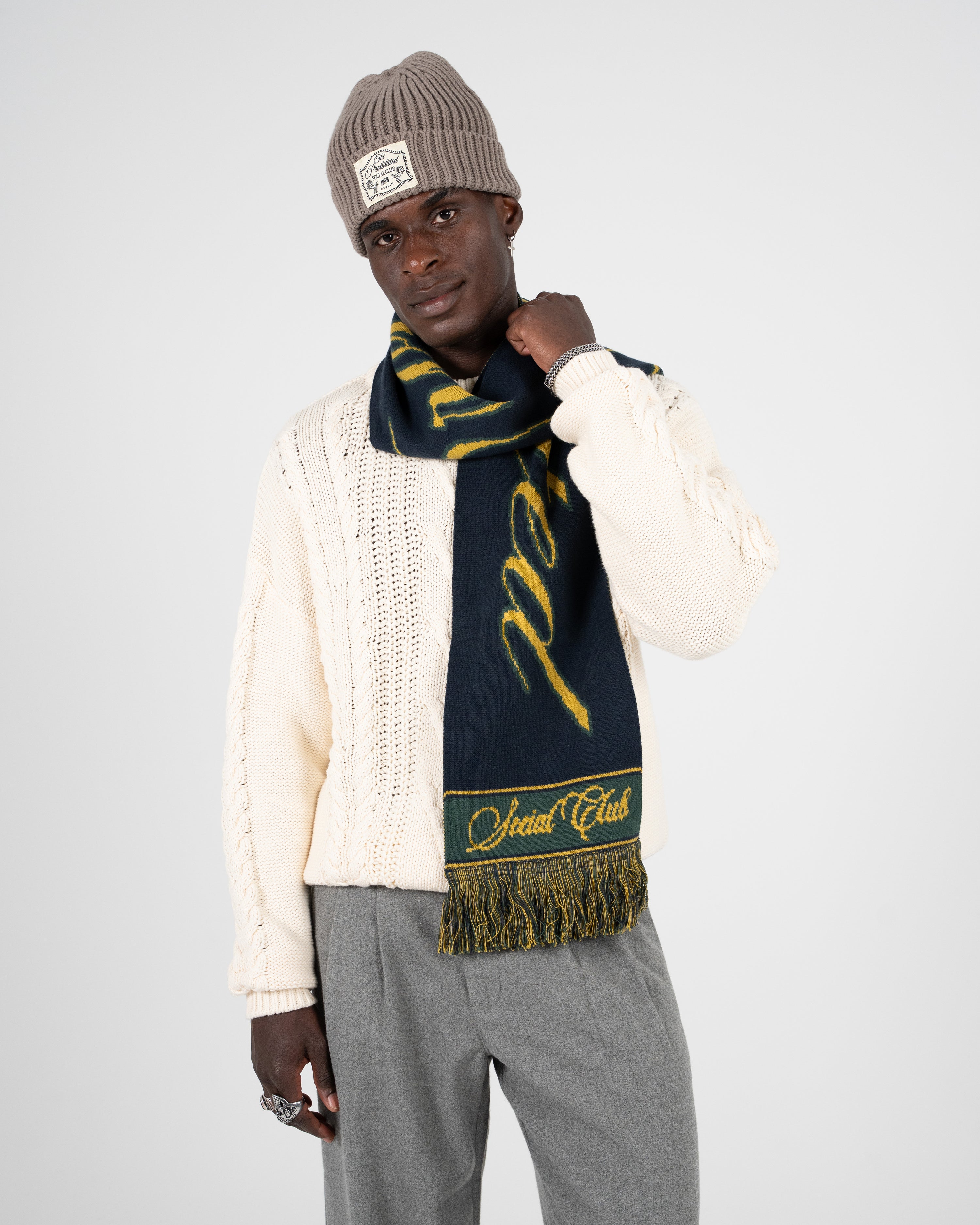 Clubhouse Jacquard Scarf Navy