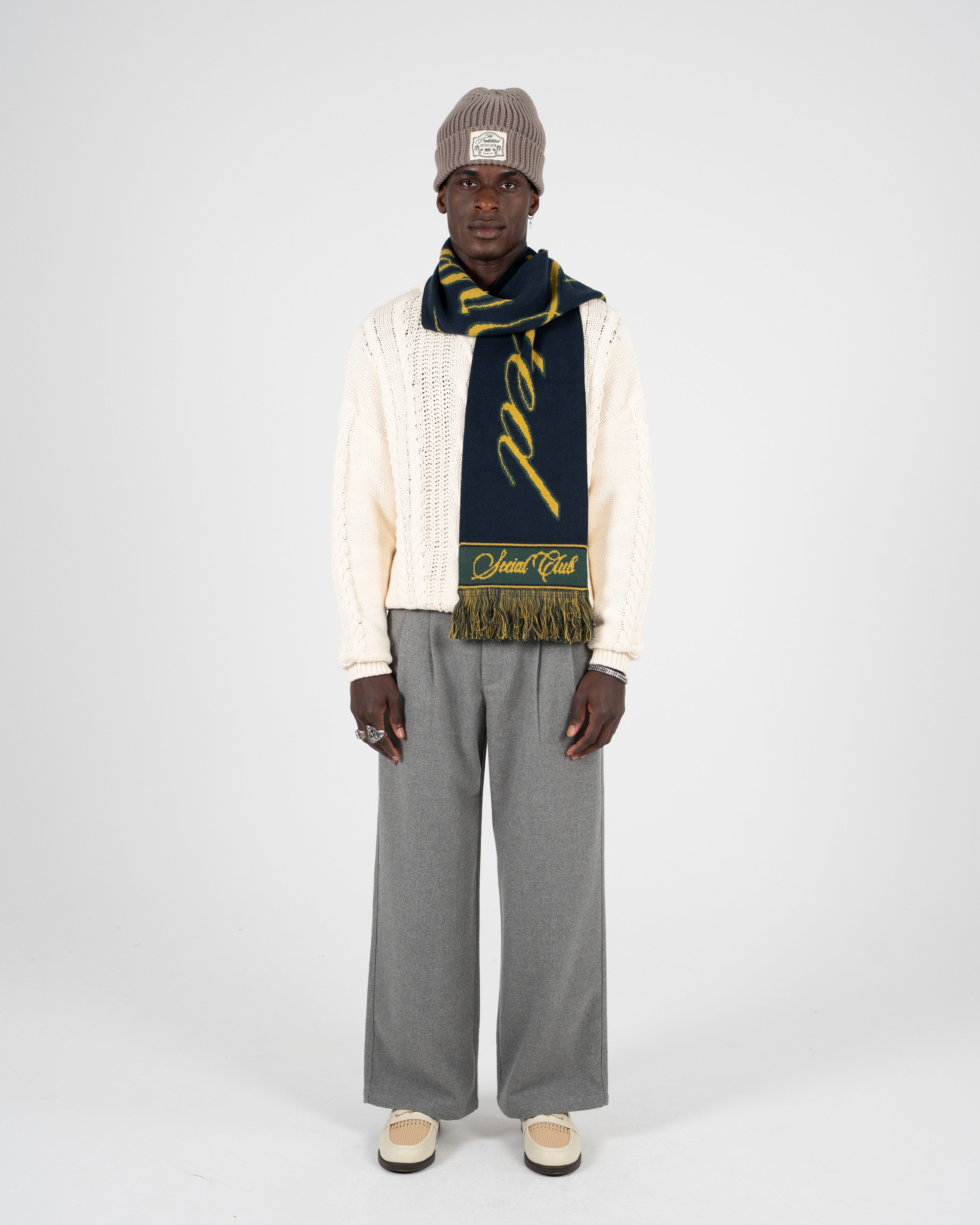 Clubhouse Jacquard Scarf Navy