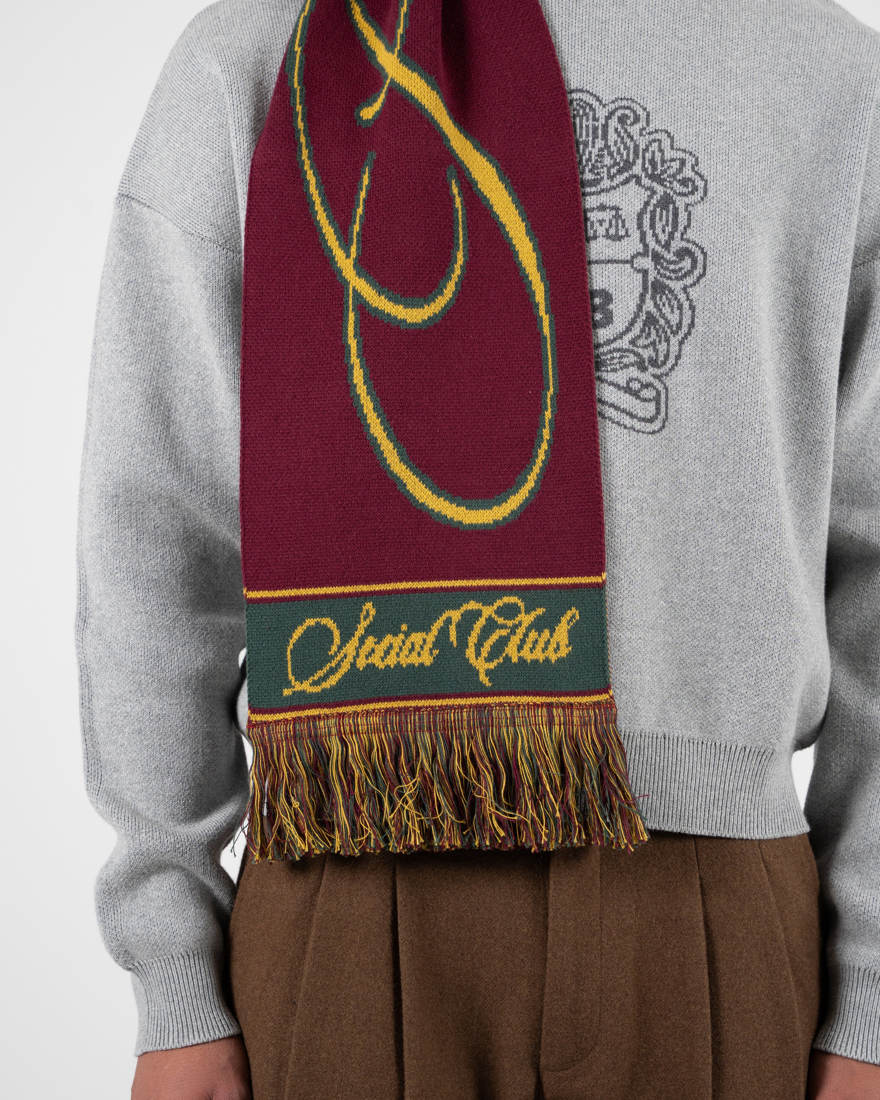 Clubhouse Jacquard Scarf Bordeaux