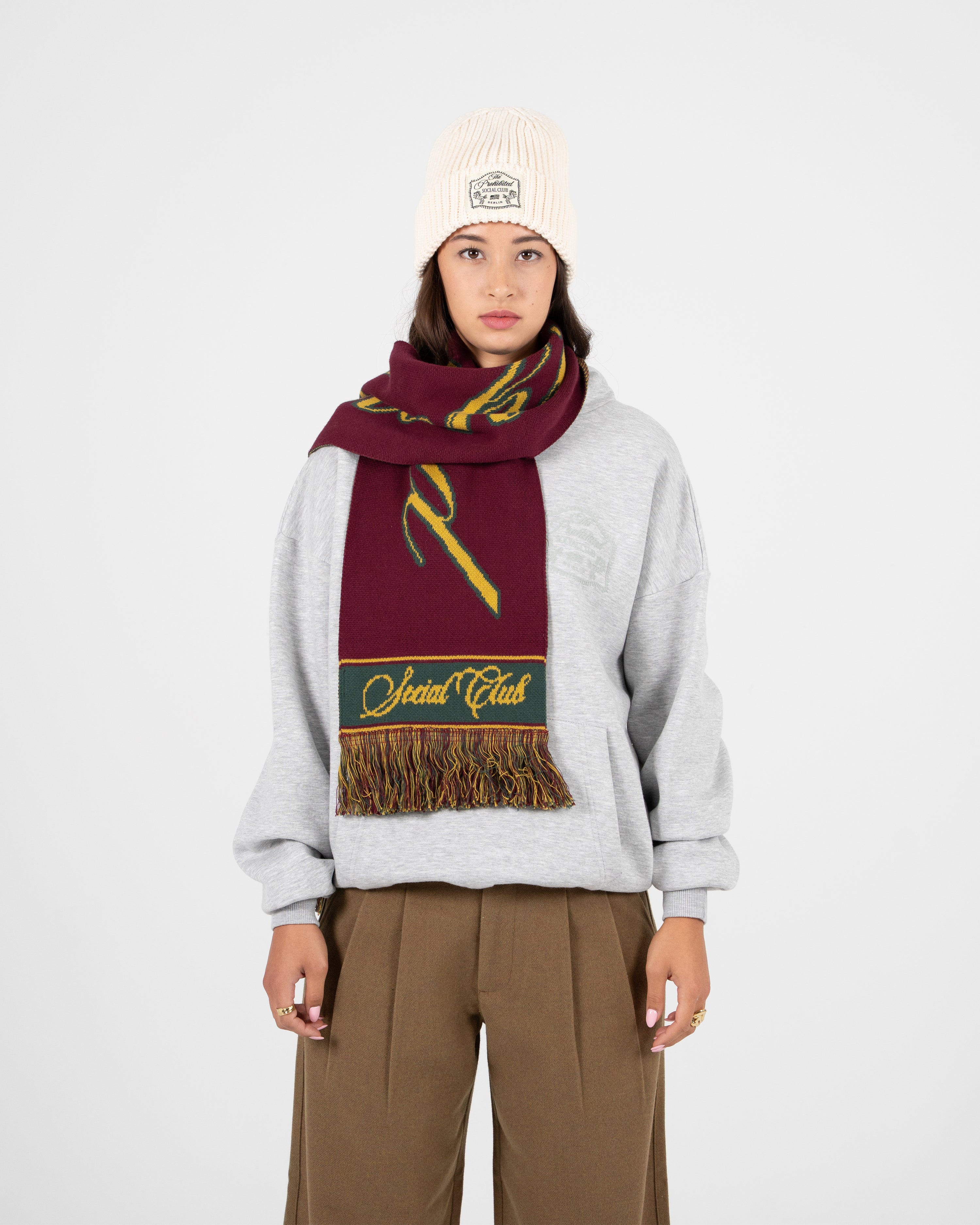 Clubhouse Jacquard Scarf Bordeaux