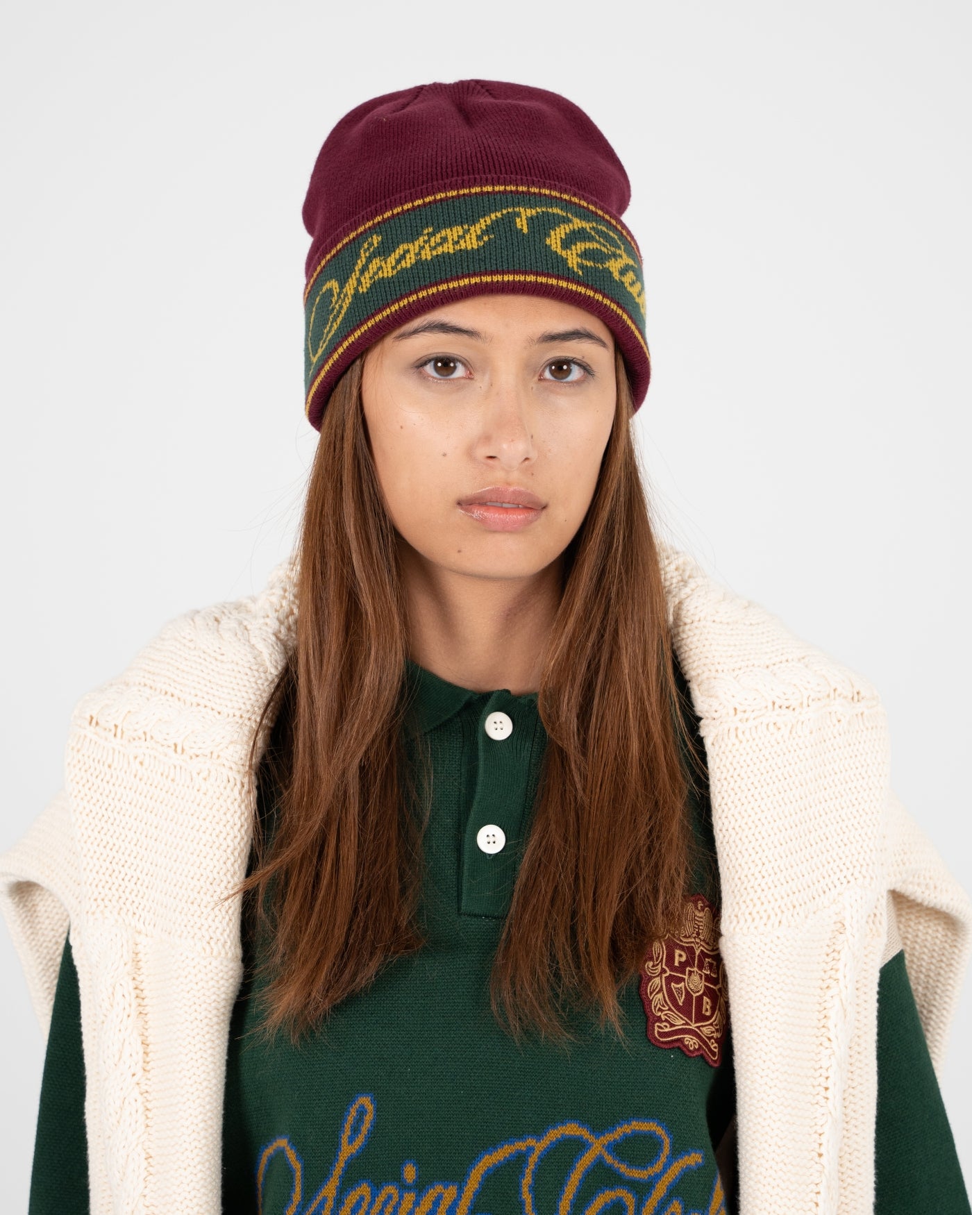 Clubhouse Jacquard Beanie | Bordeaux