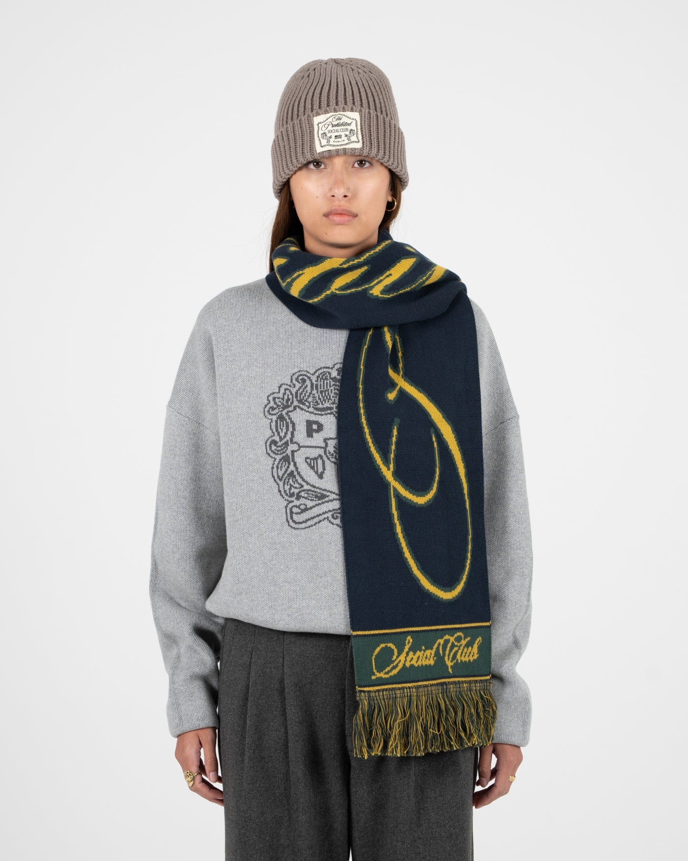 Clubhouse Jacquard Scarf | Navy