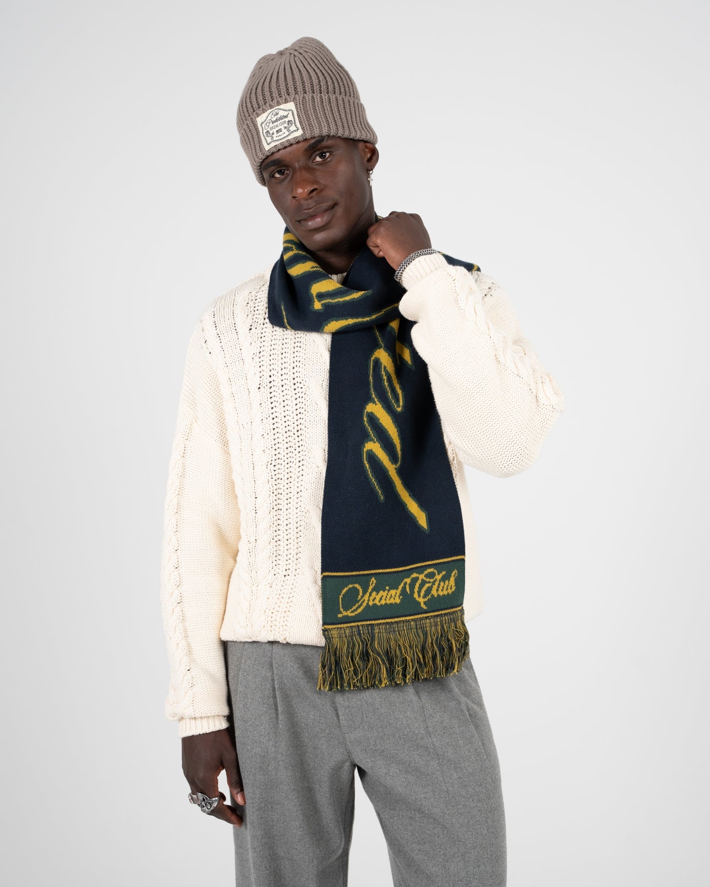 Clubhouse Jacquard Scarf | Navy