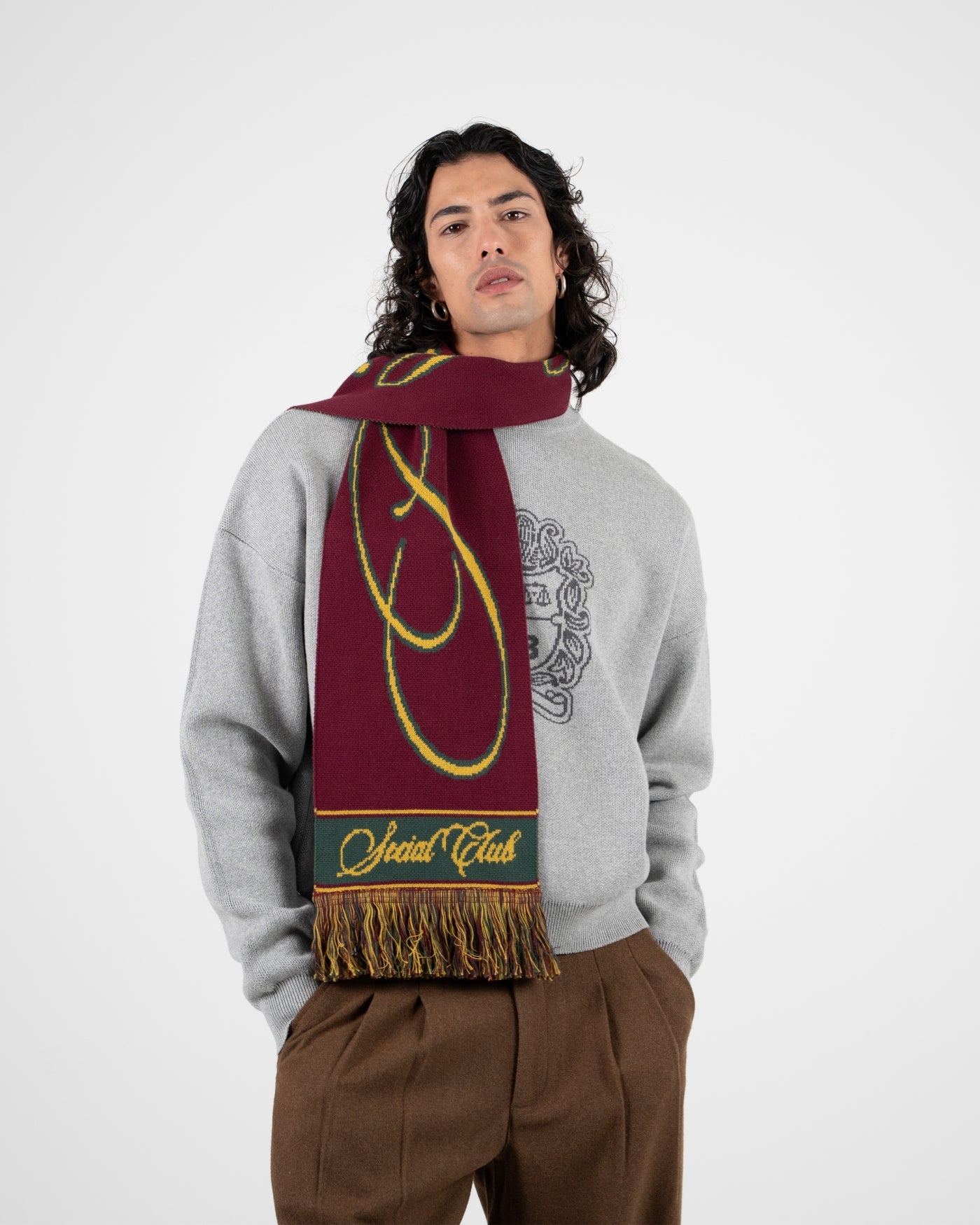 Clubhouse Jacquard Scarf | Bordeaux