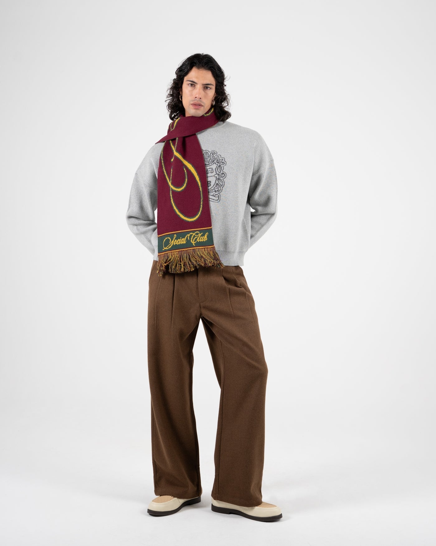 Clubhouse Jacquard Scarf | Bordeaux