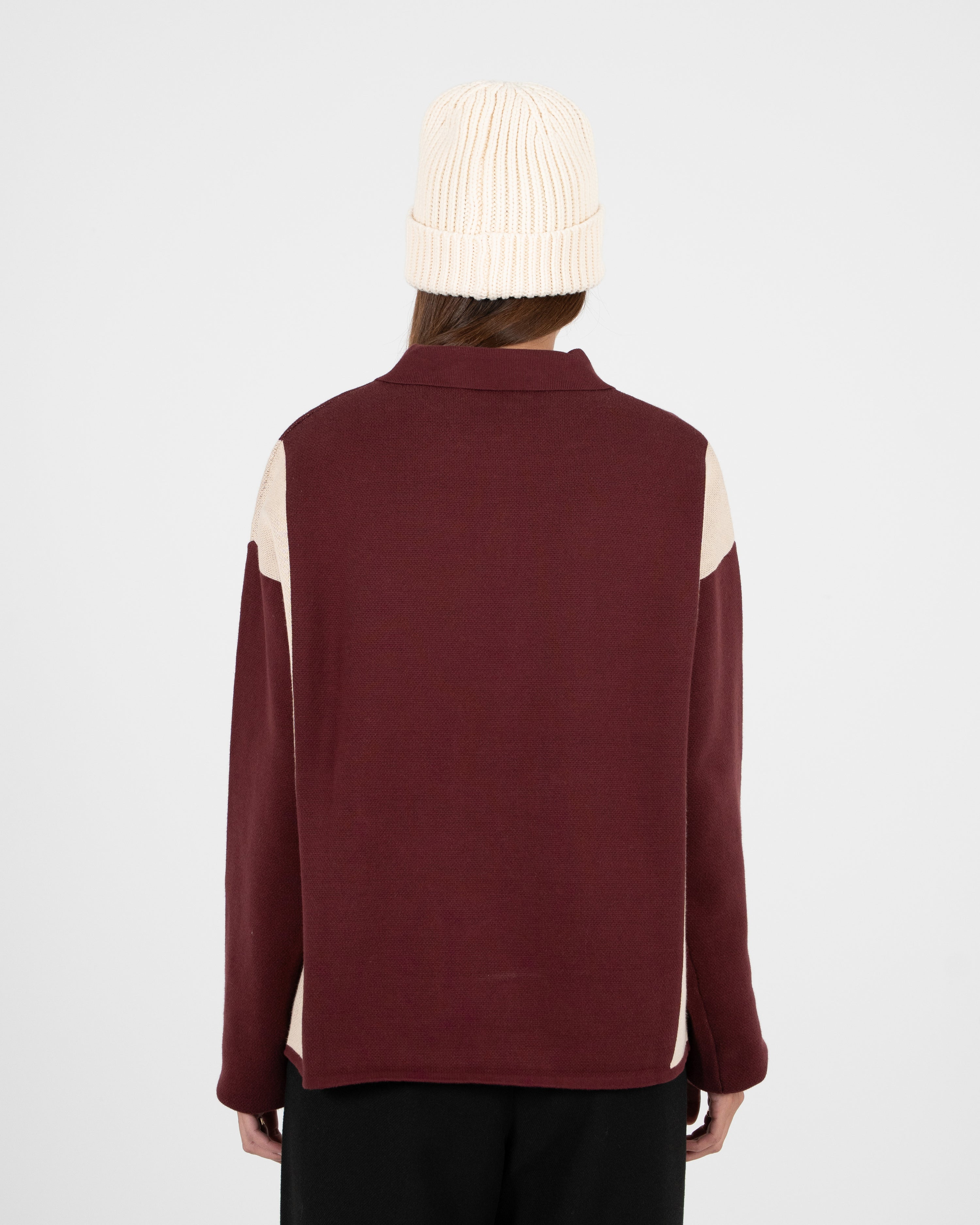 Contrast Clubhouse Knit Bordeaux