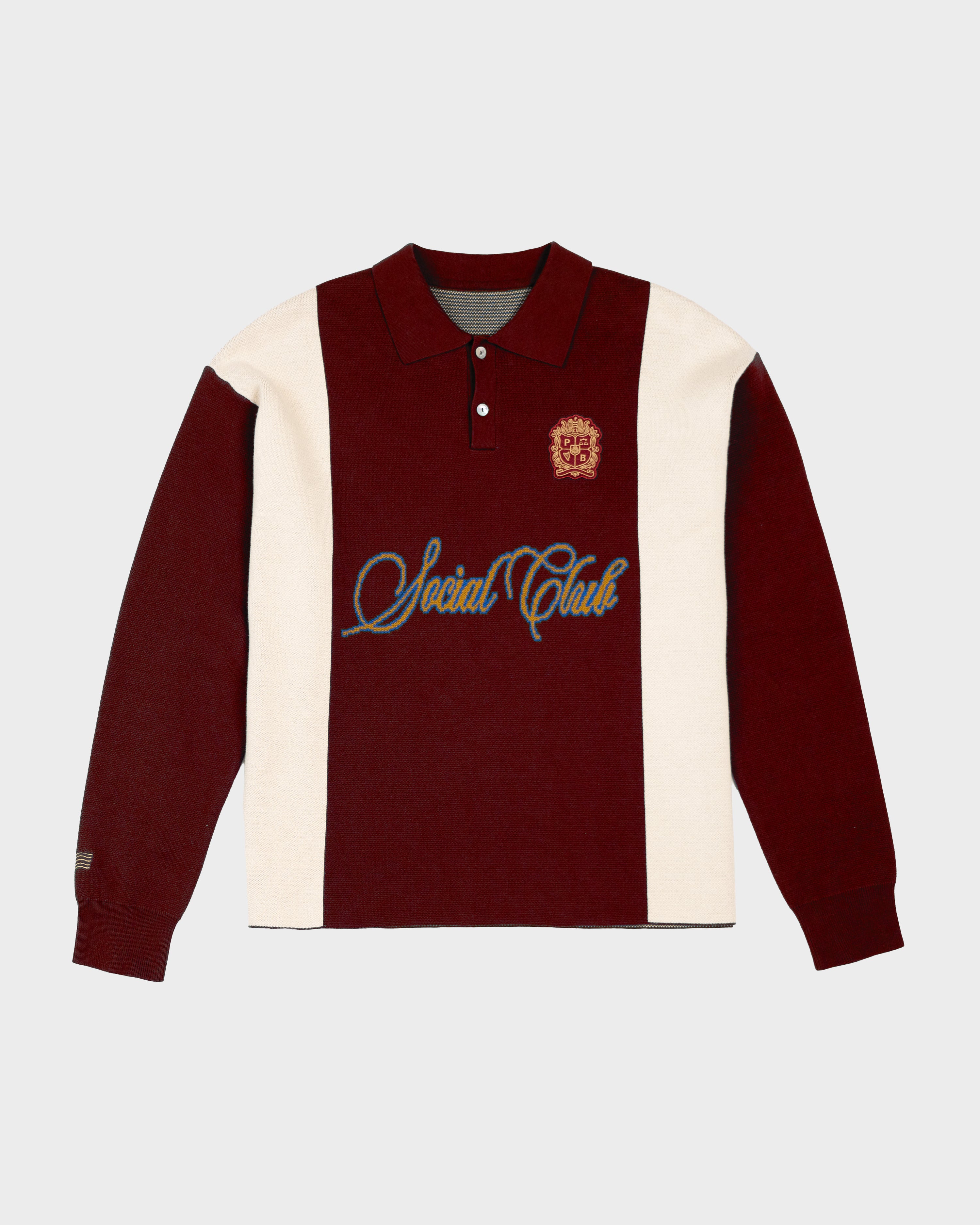 Contrast Clubhouse Knit Bordeaux