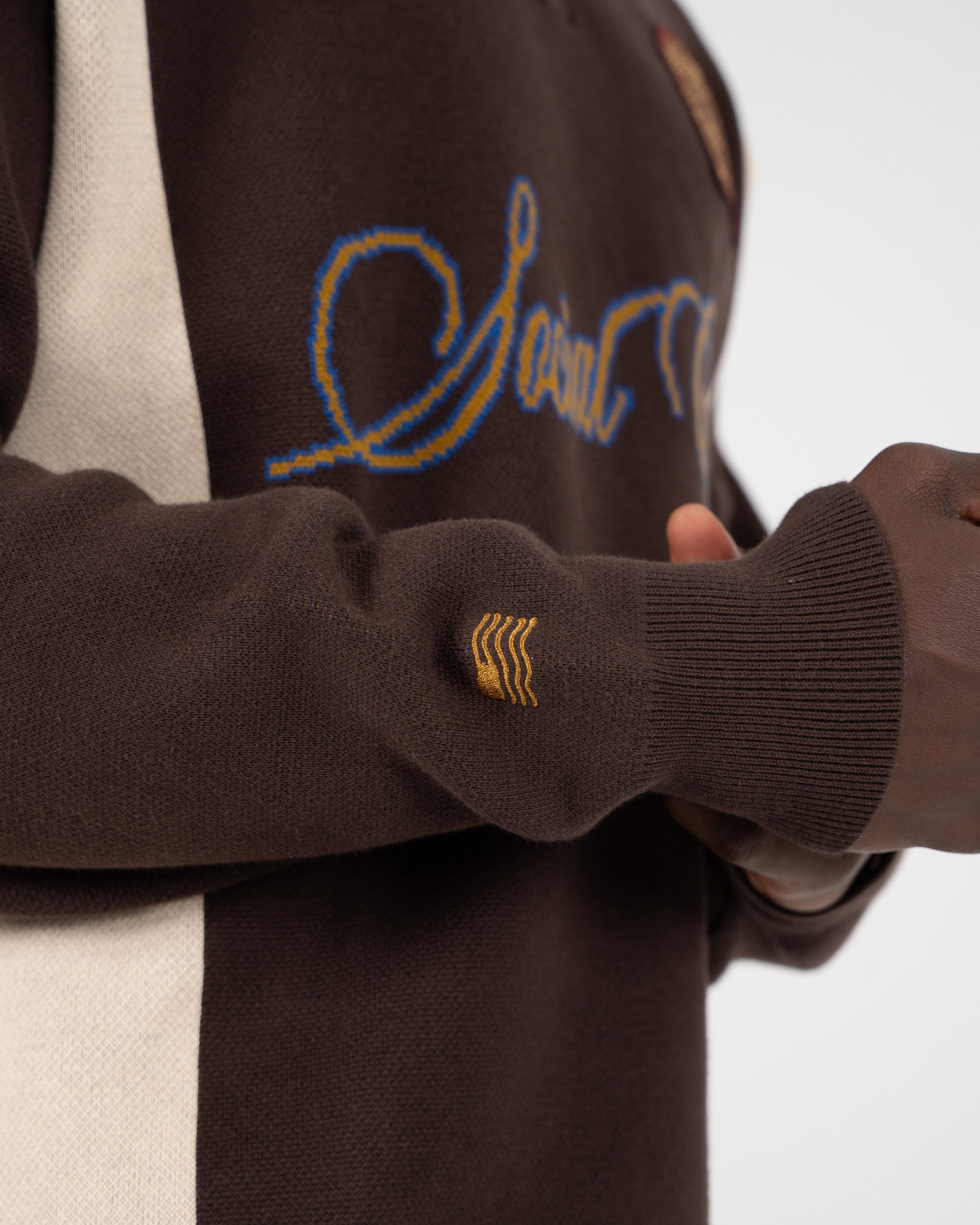 Contrast Clubhouse Knit Brown