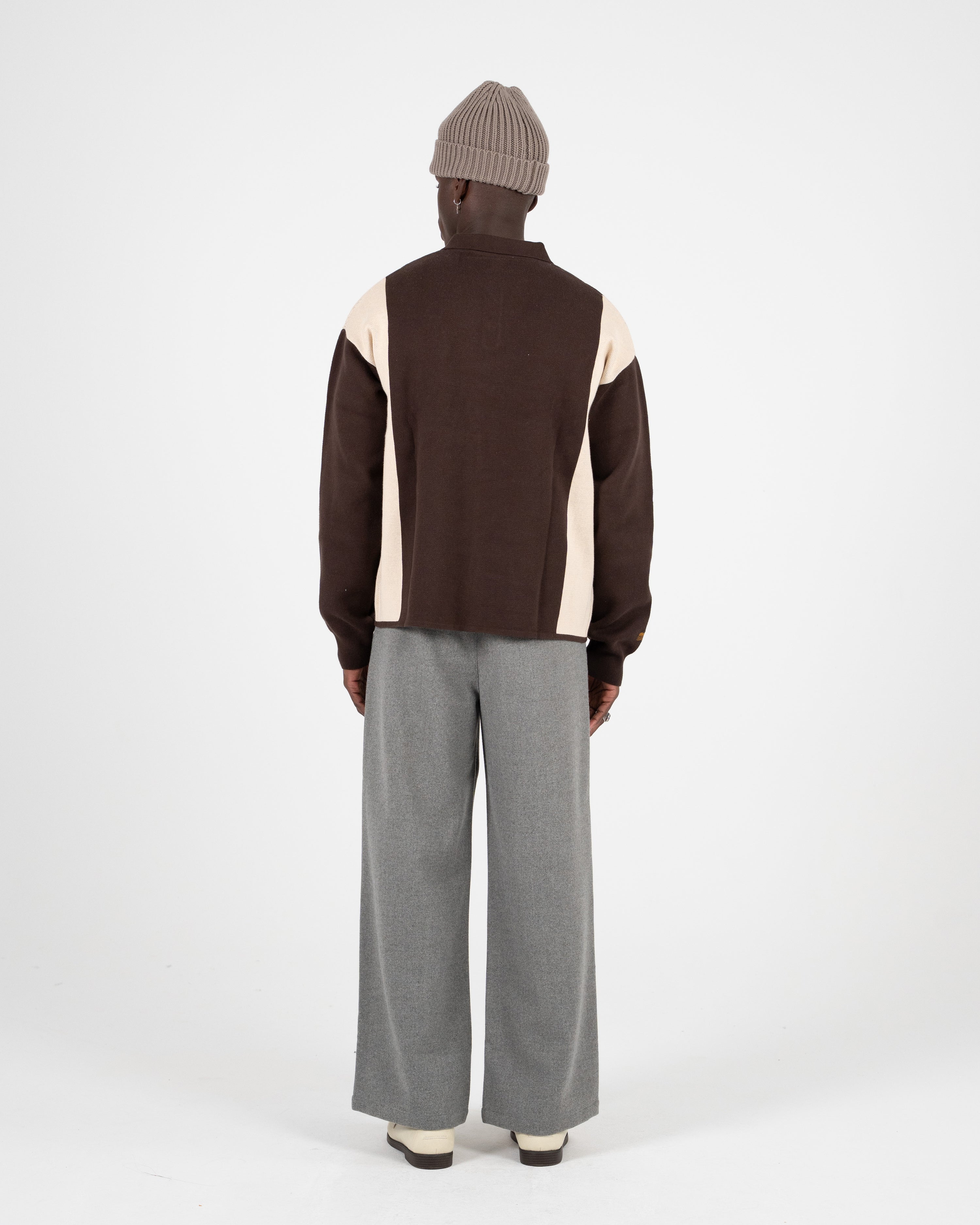 Contrast Clubhouse Knit Brown