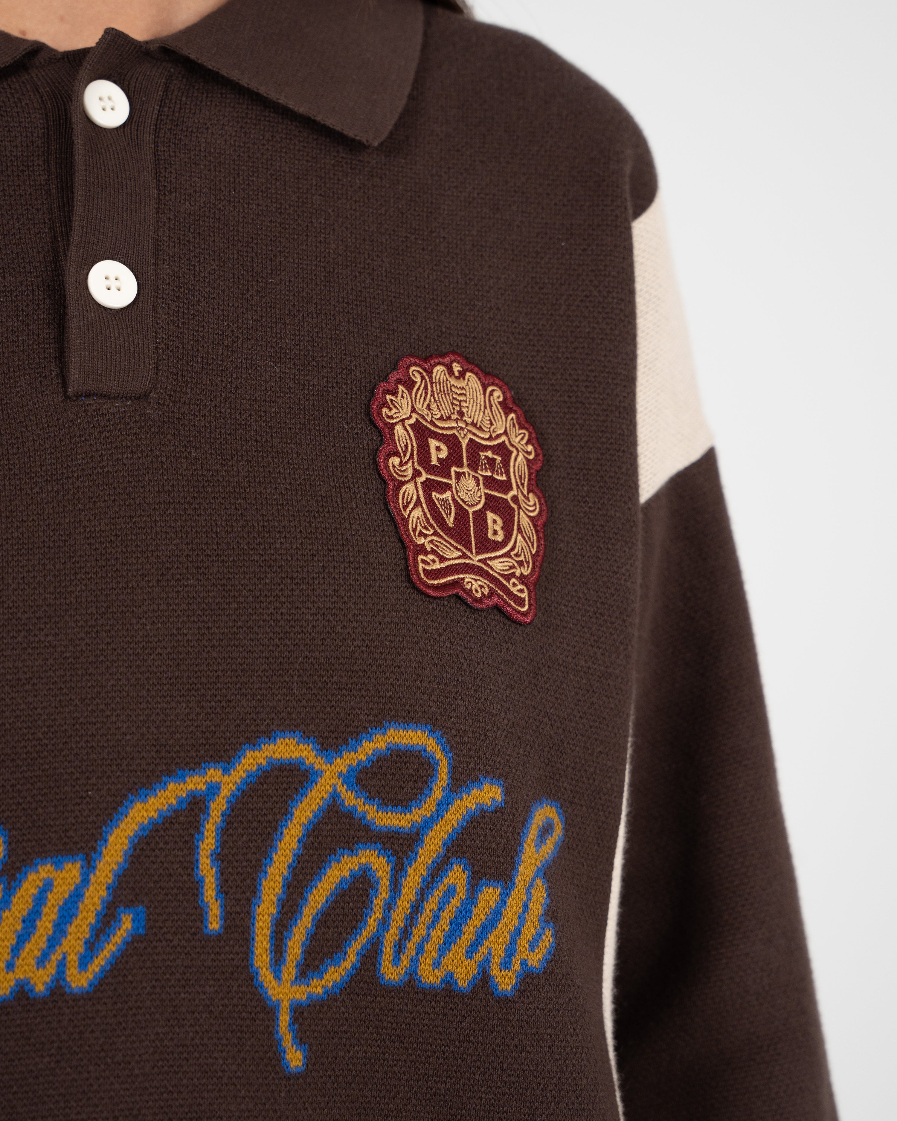 Contrast Clubhouse Knit Brown