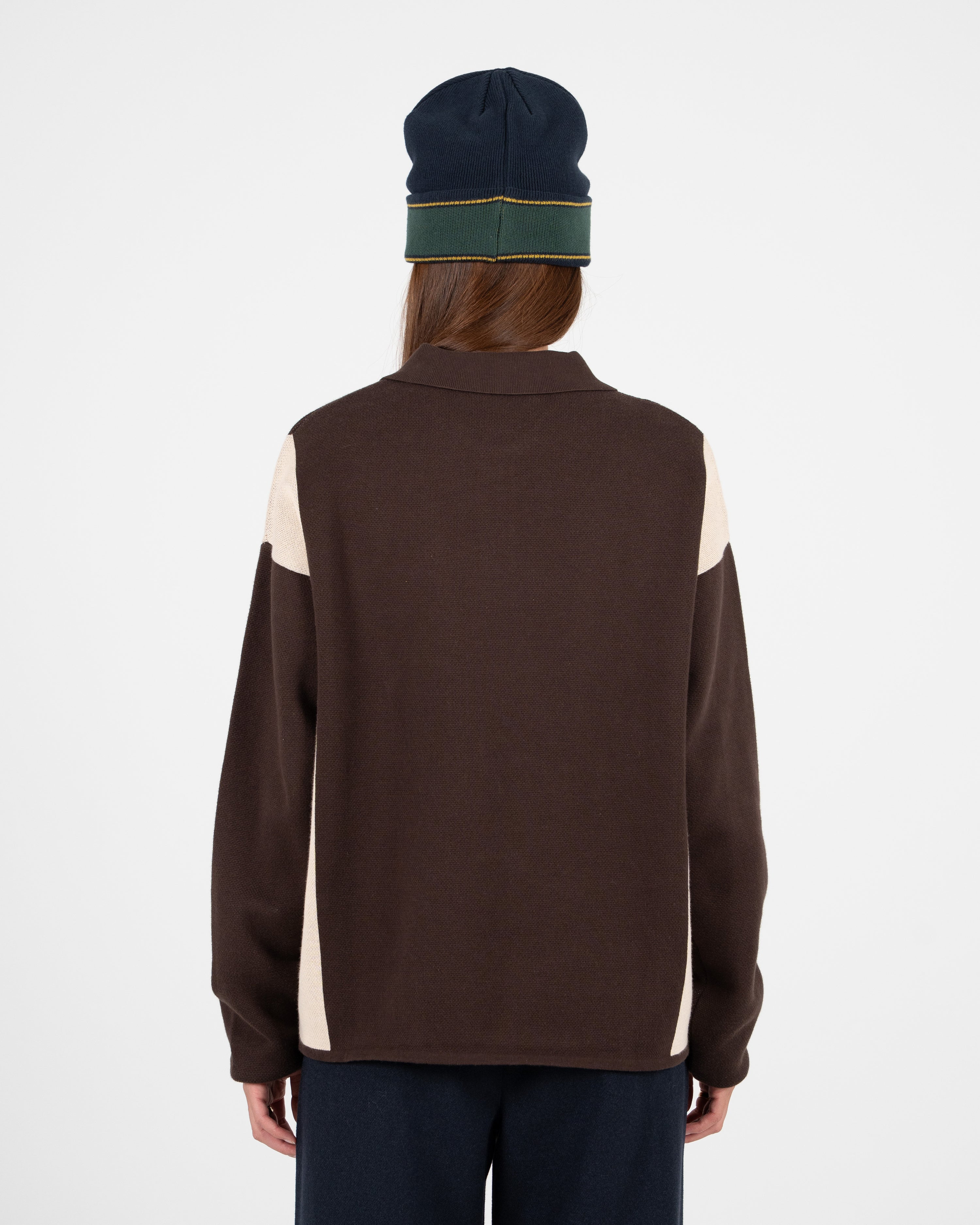 Contrast Clubhouse Knit Brown