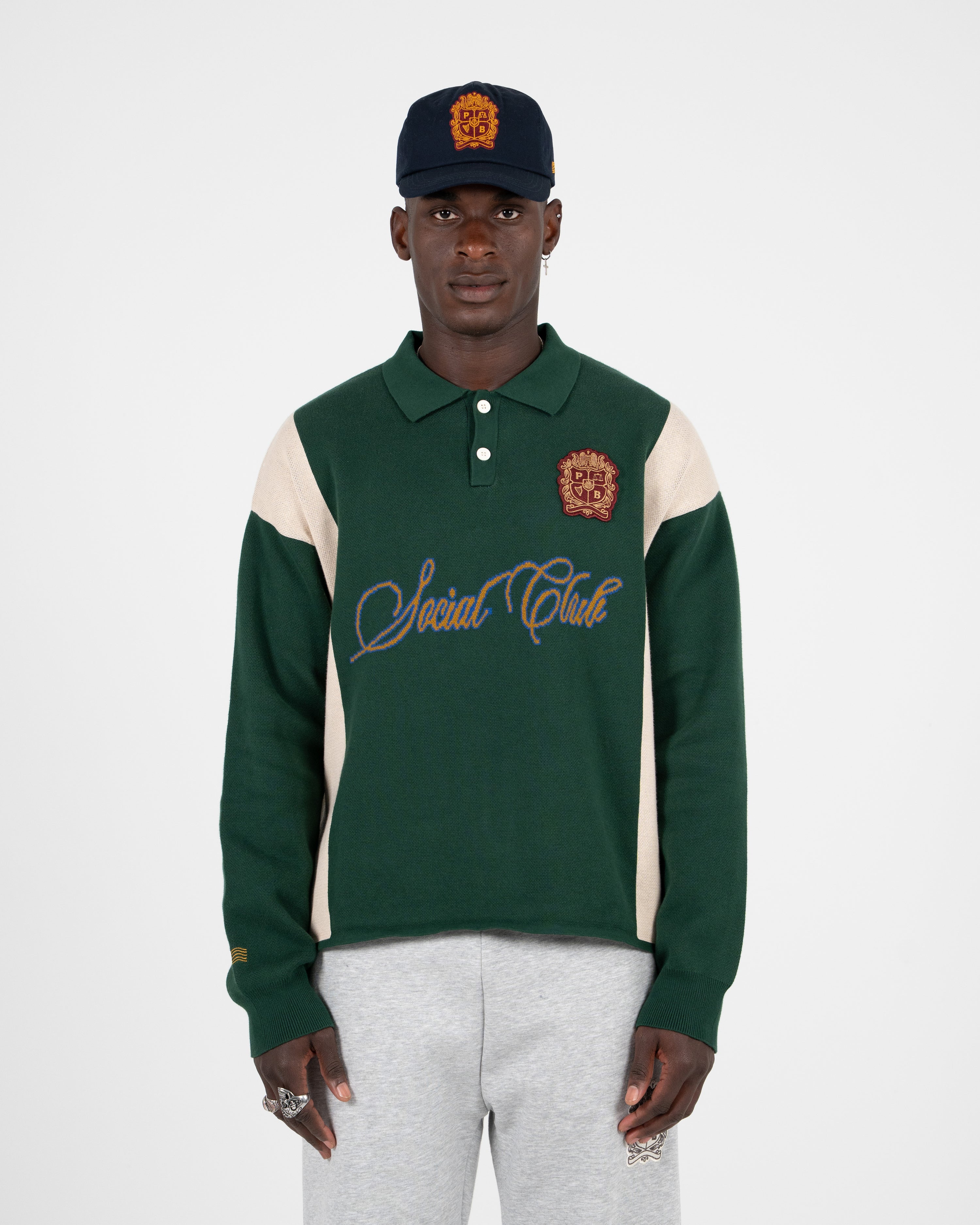 Contrast Clubhouse Knit Green