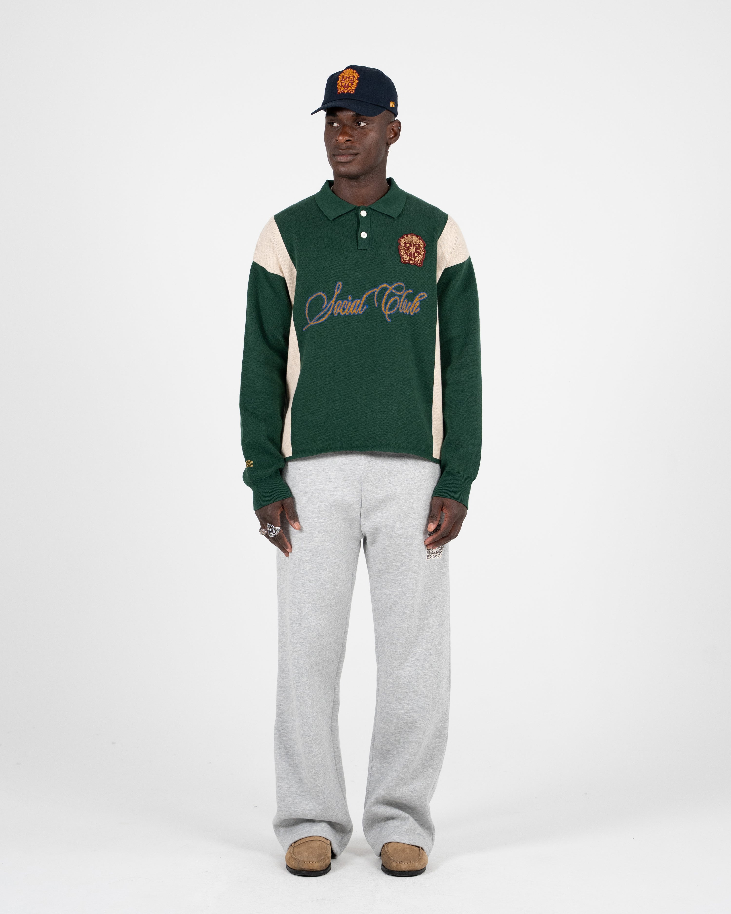 Contrast Clubhouse Knit Green