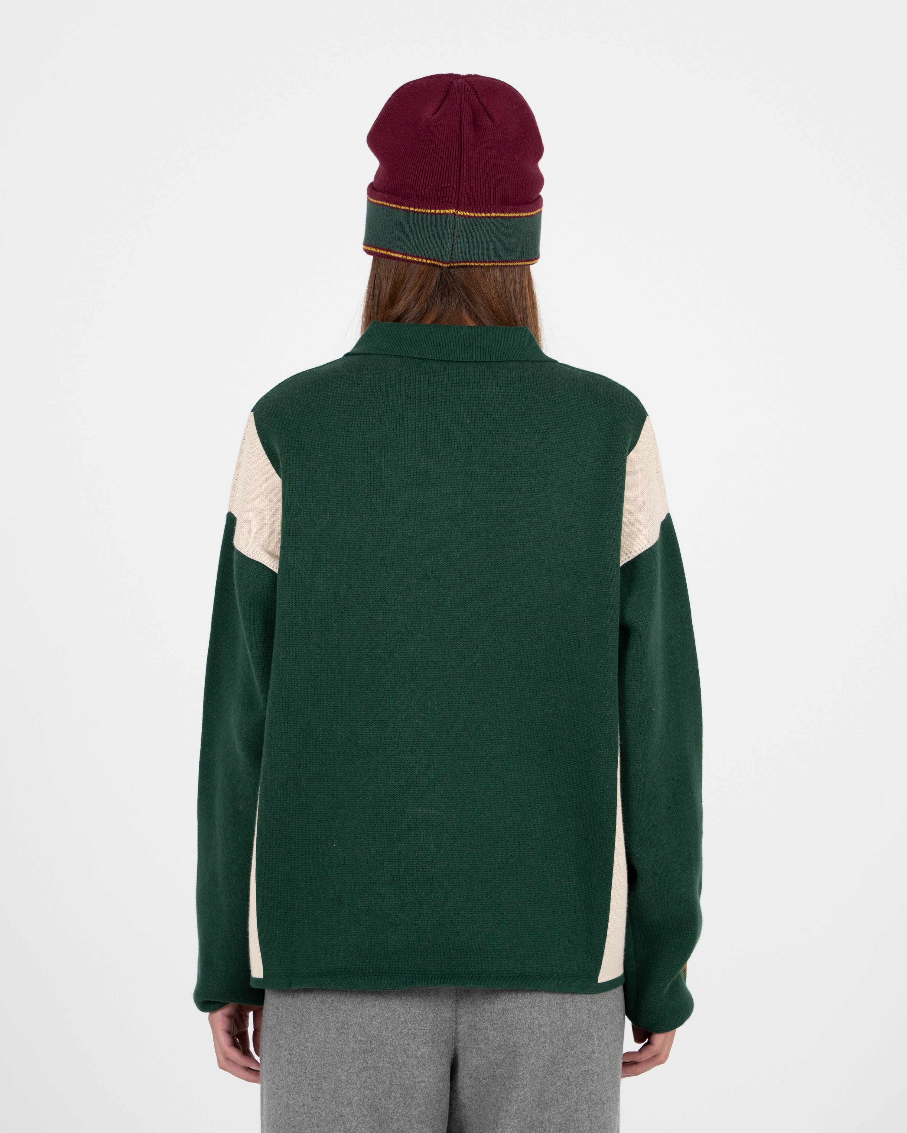 Contrast Clubhouse Knit Green