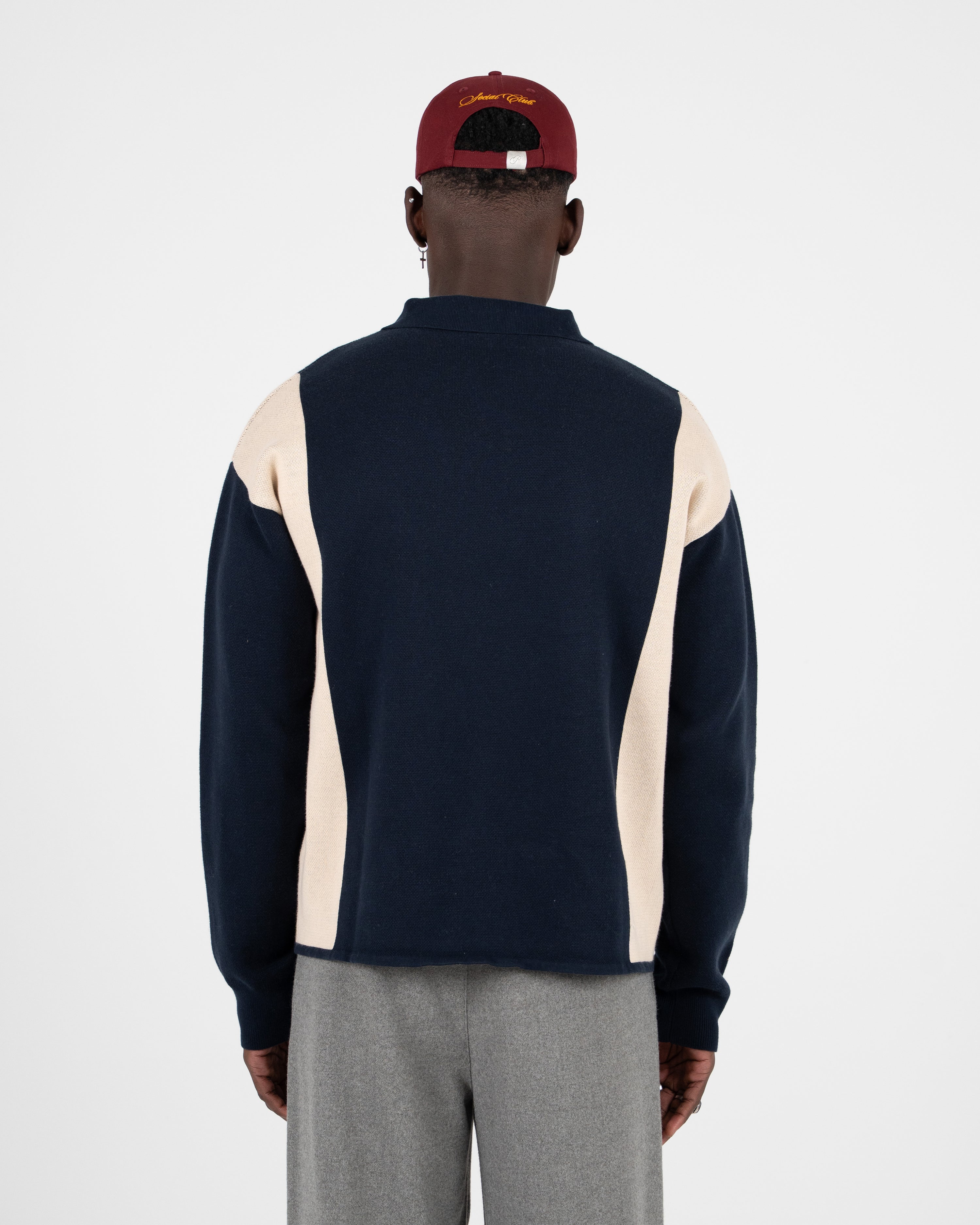 Contrast Clubhouse Knit Navy