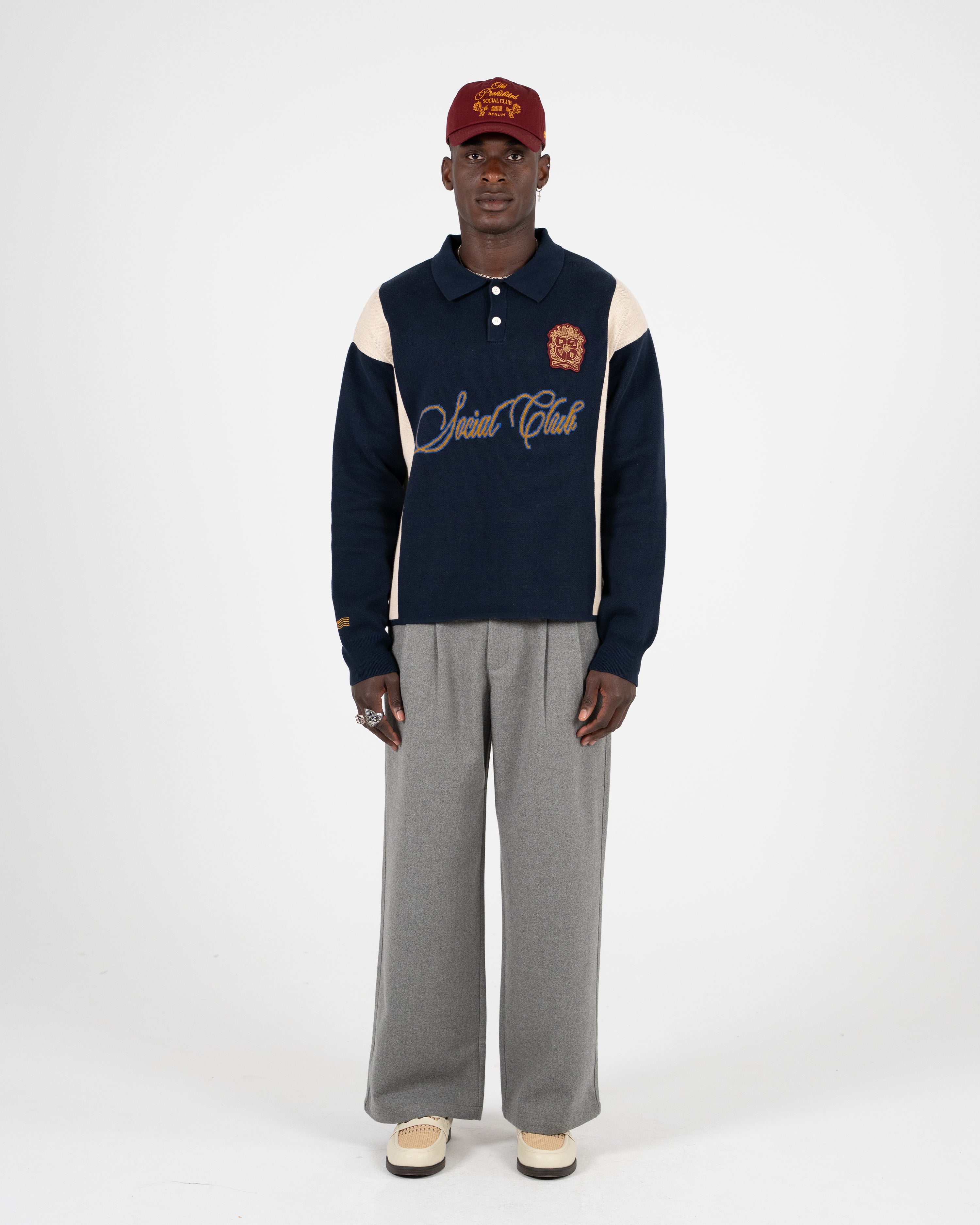 Contrast Clubhouse Knit Navy