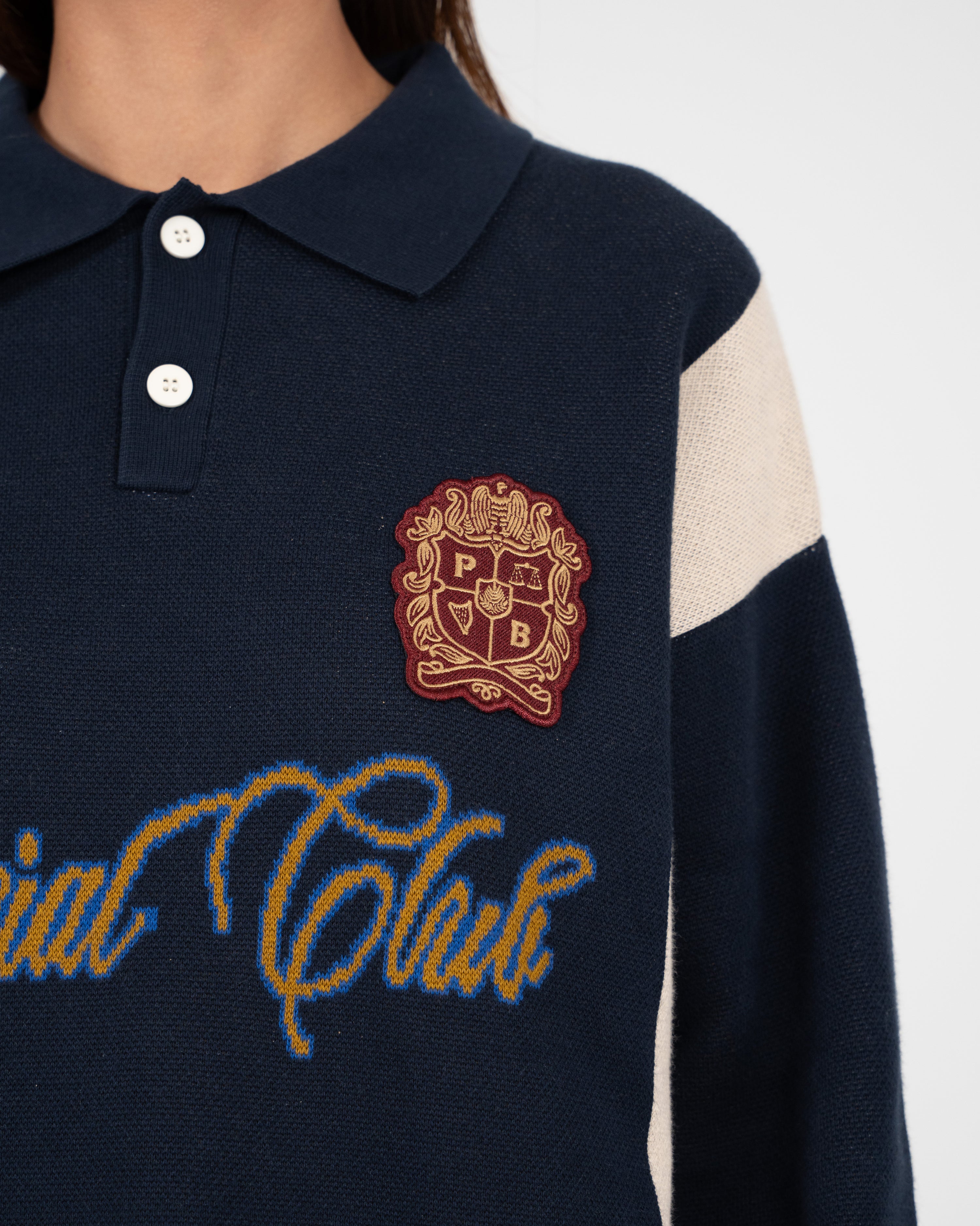 Contrast Clubhouse Knit Navy