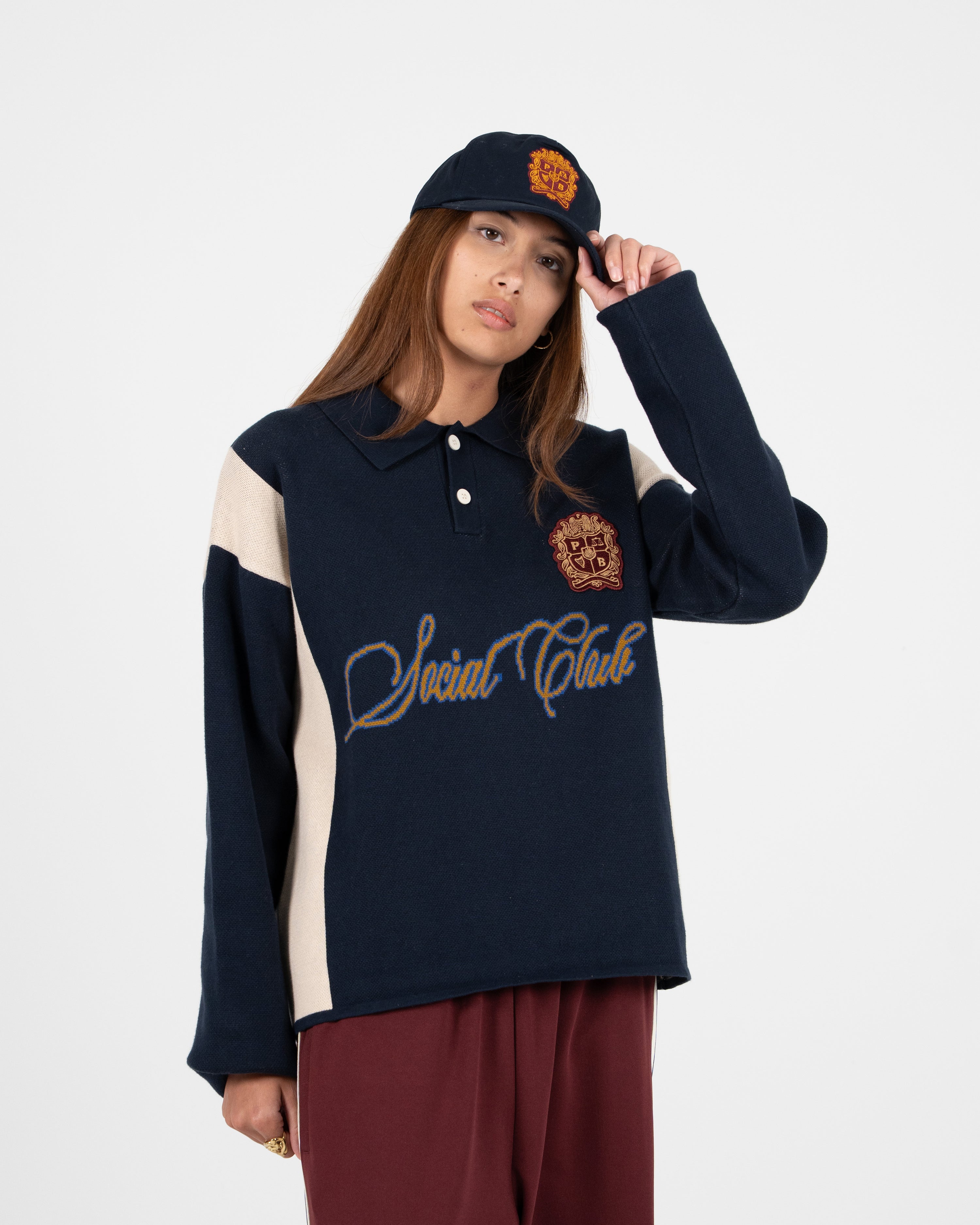 Contrast Clubhouse Knit Navy