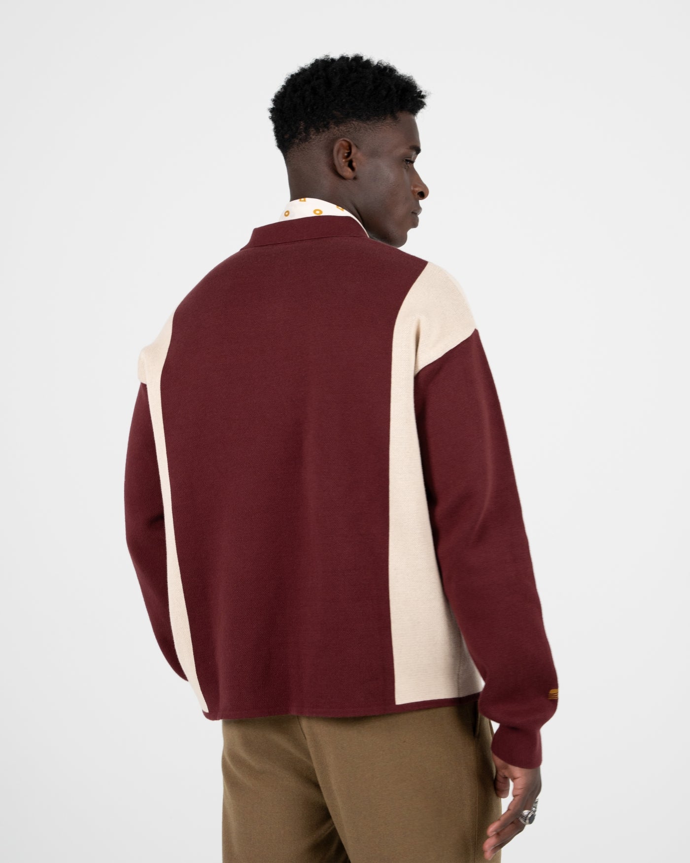 Contrast Clubhouse Knit | Bordeaux