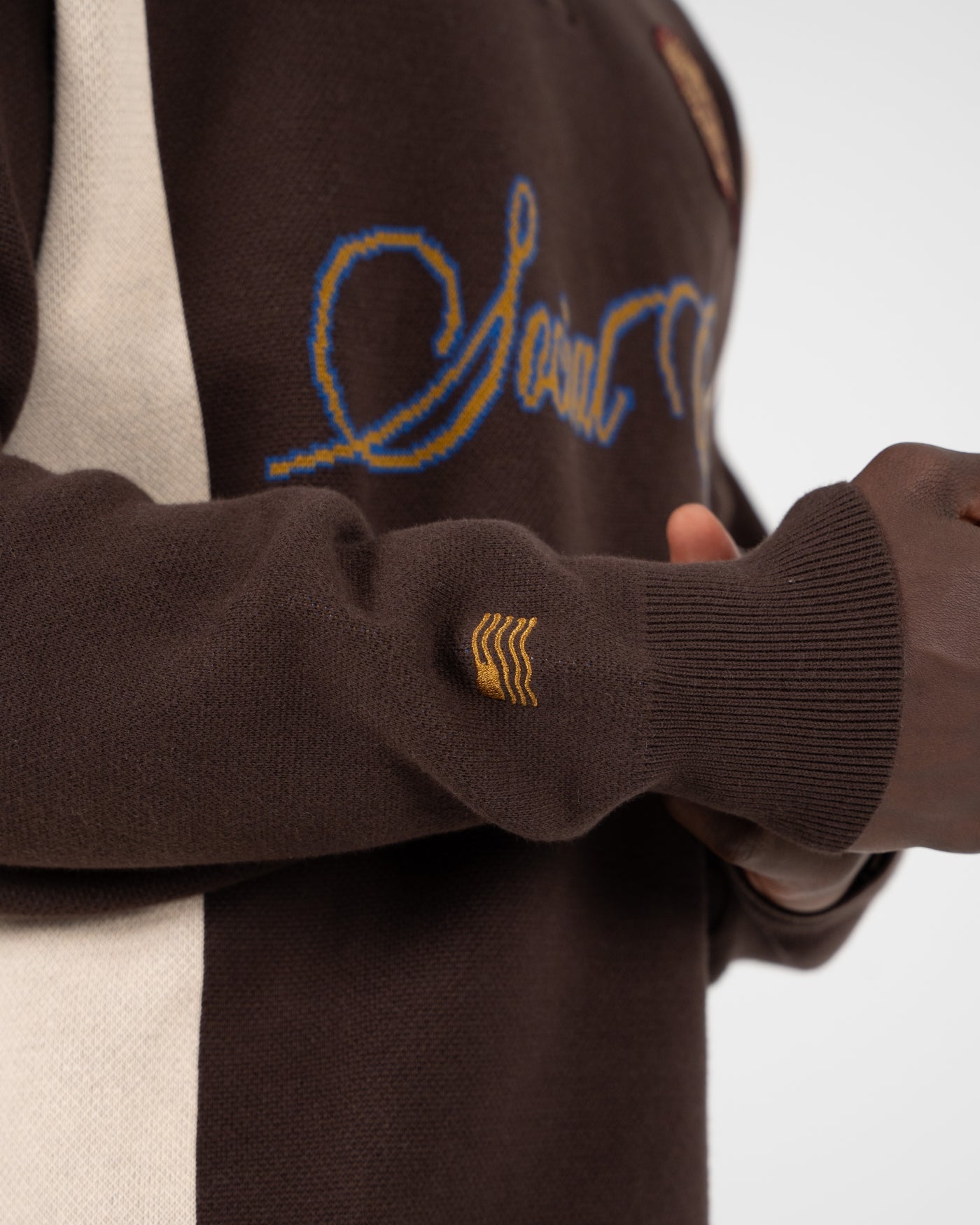 Contrast Clubhouse Knit | Brown