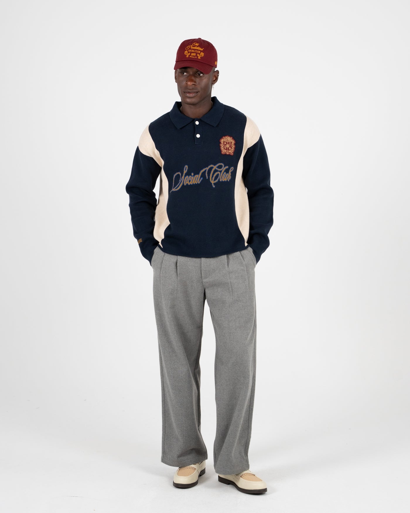 Contrast Clubhouse Knit | Navy