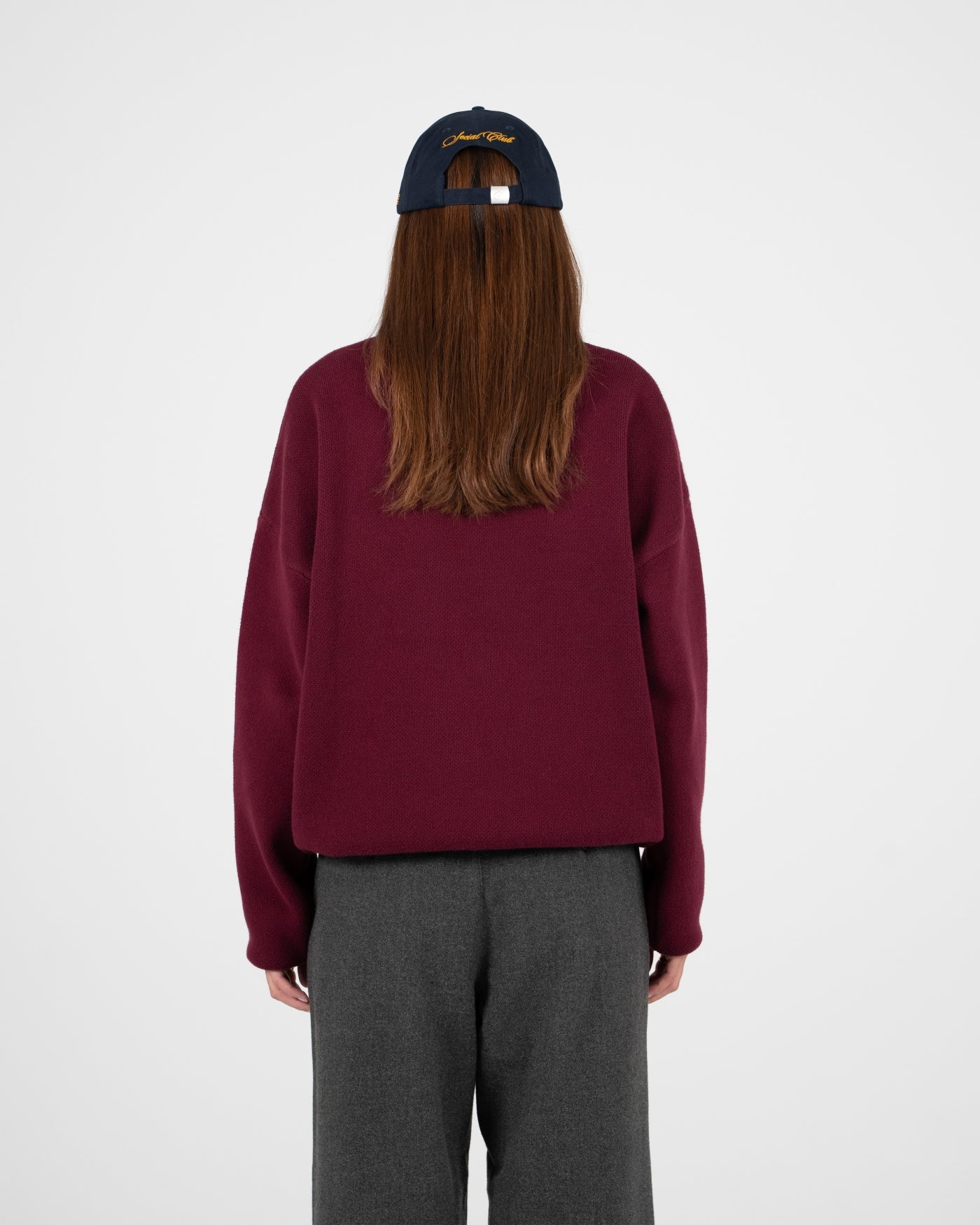 Contrast SC Knit Sweater | Bordeaux