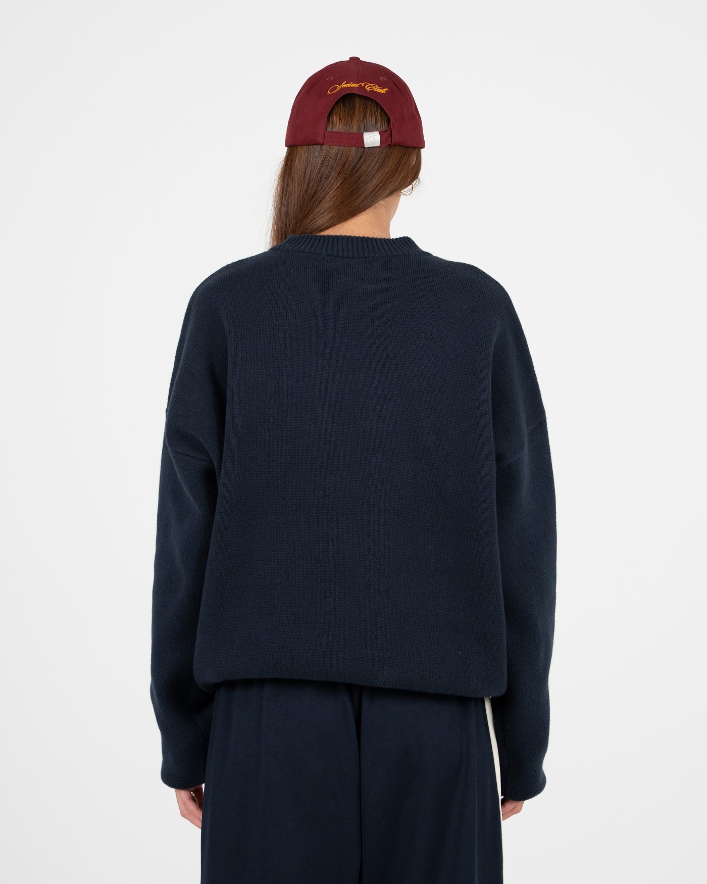 Contrast SC Knit Sweater | Navy