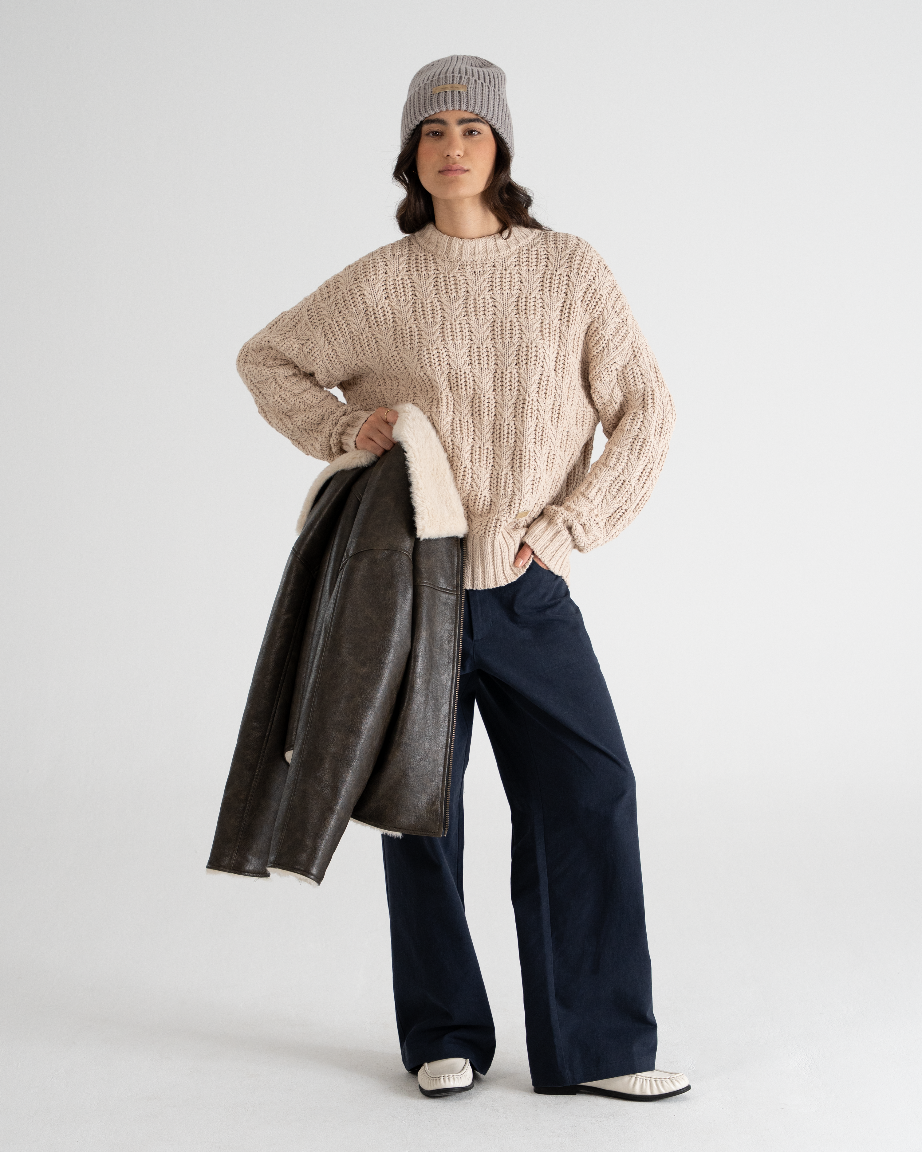 Cottage Knit Sweater Beige