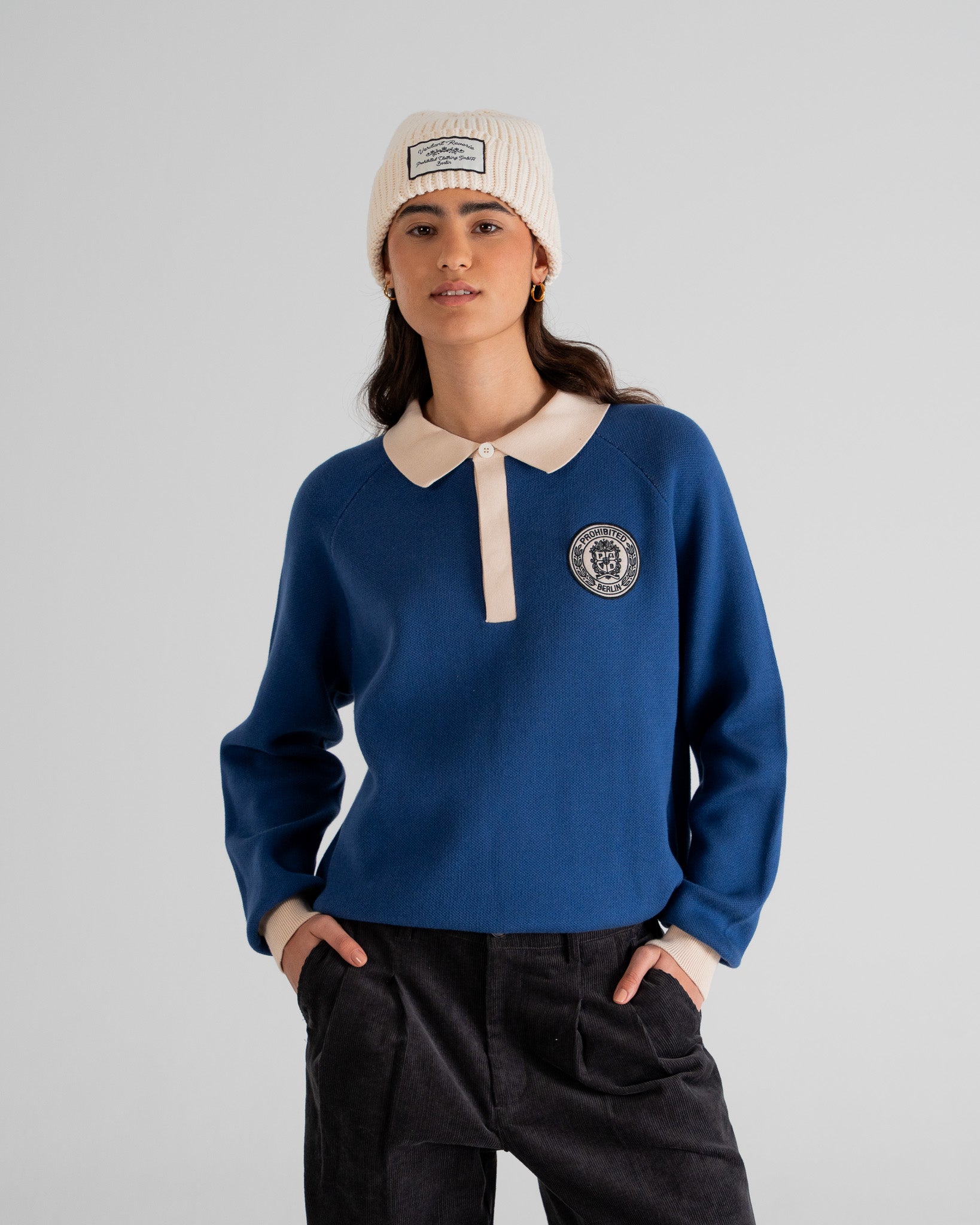 Cup Knitted Jersey | Blue