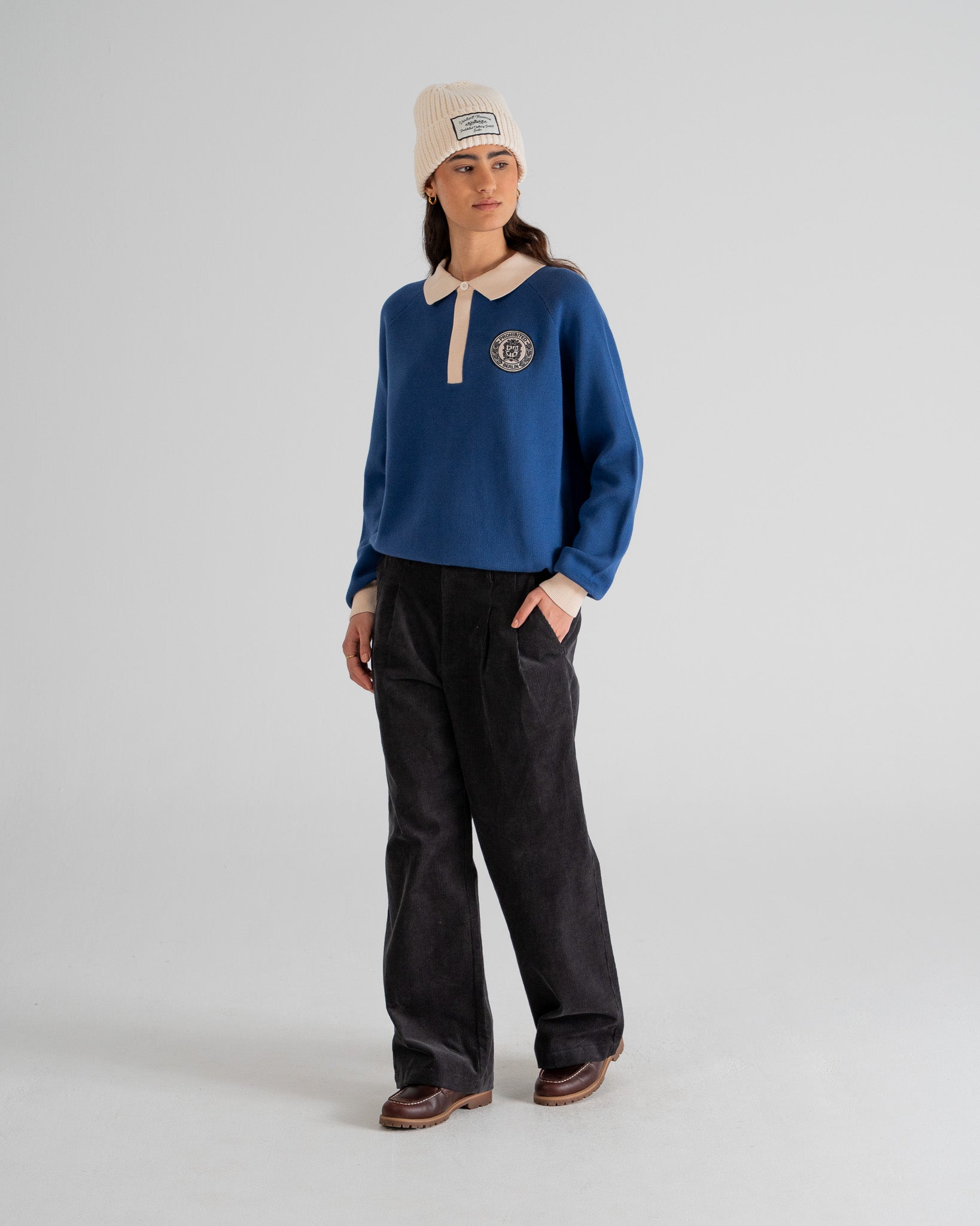 Cup Knitted Jersey | Blue