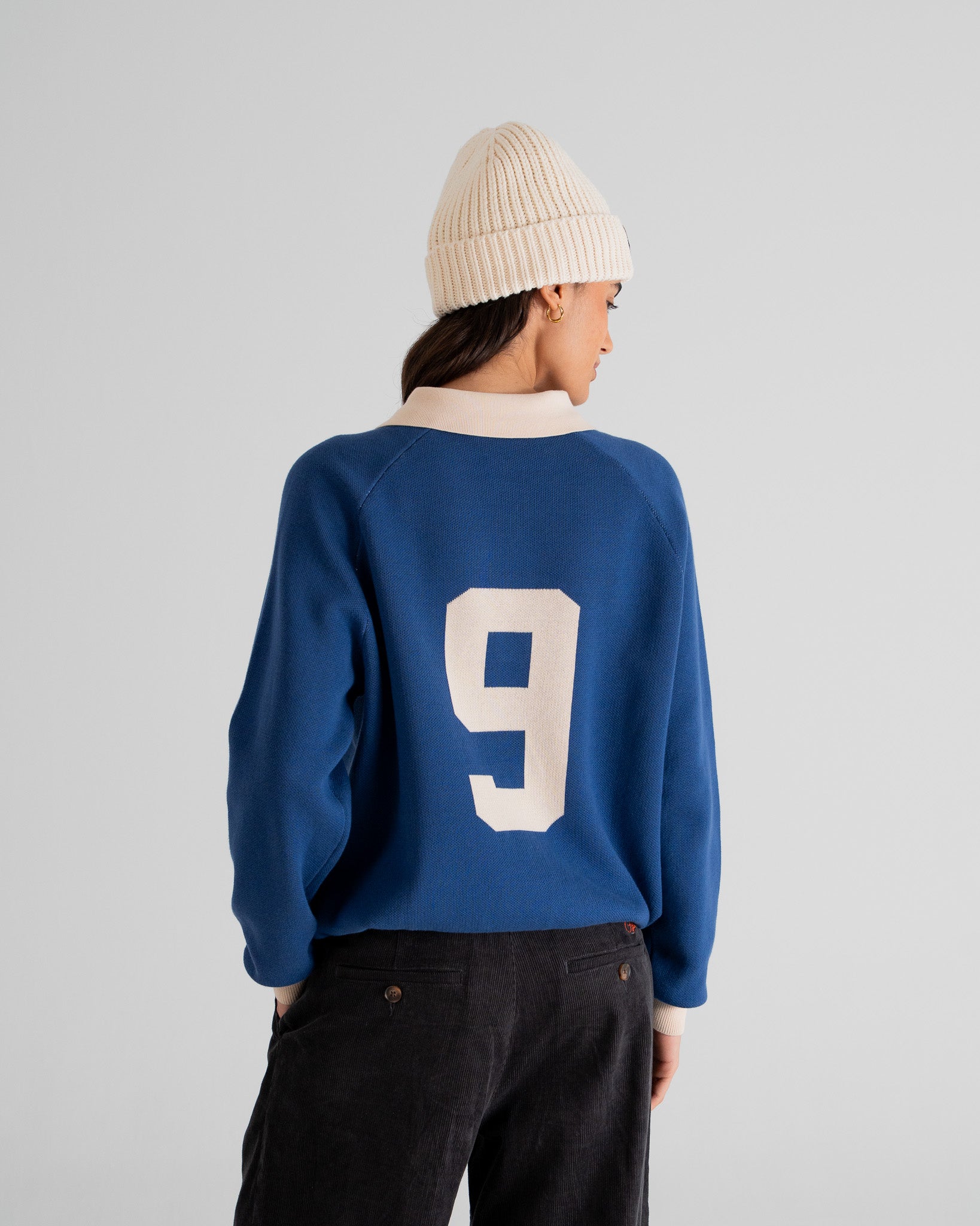 Cup Knitted Jersey | Blue