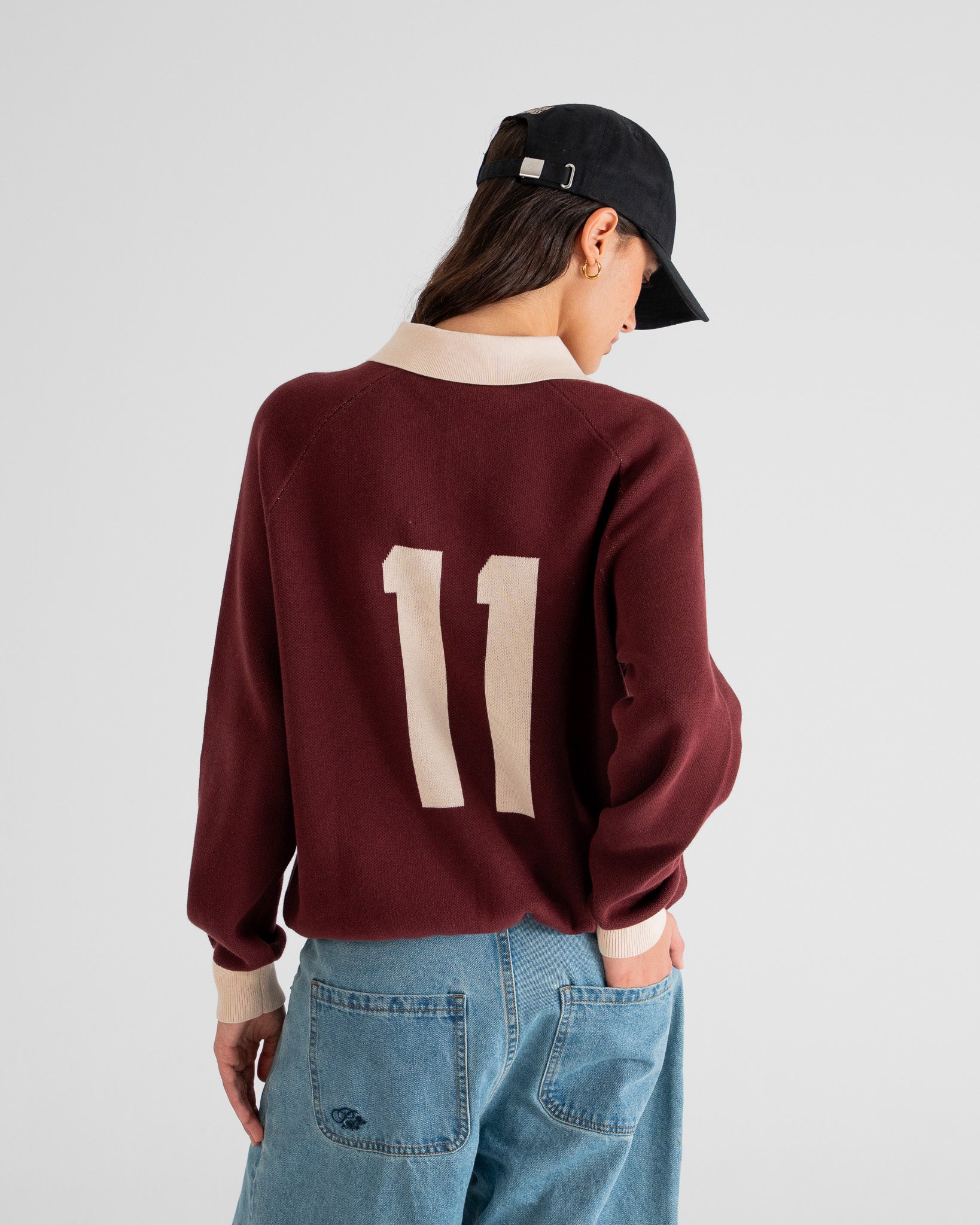 Cup Knitted Jersey | Bordeaux