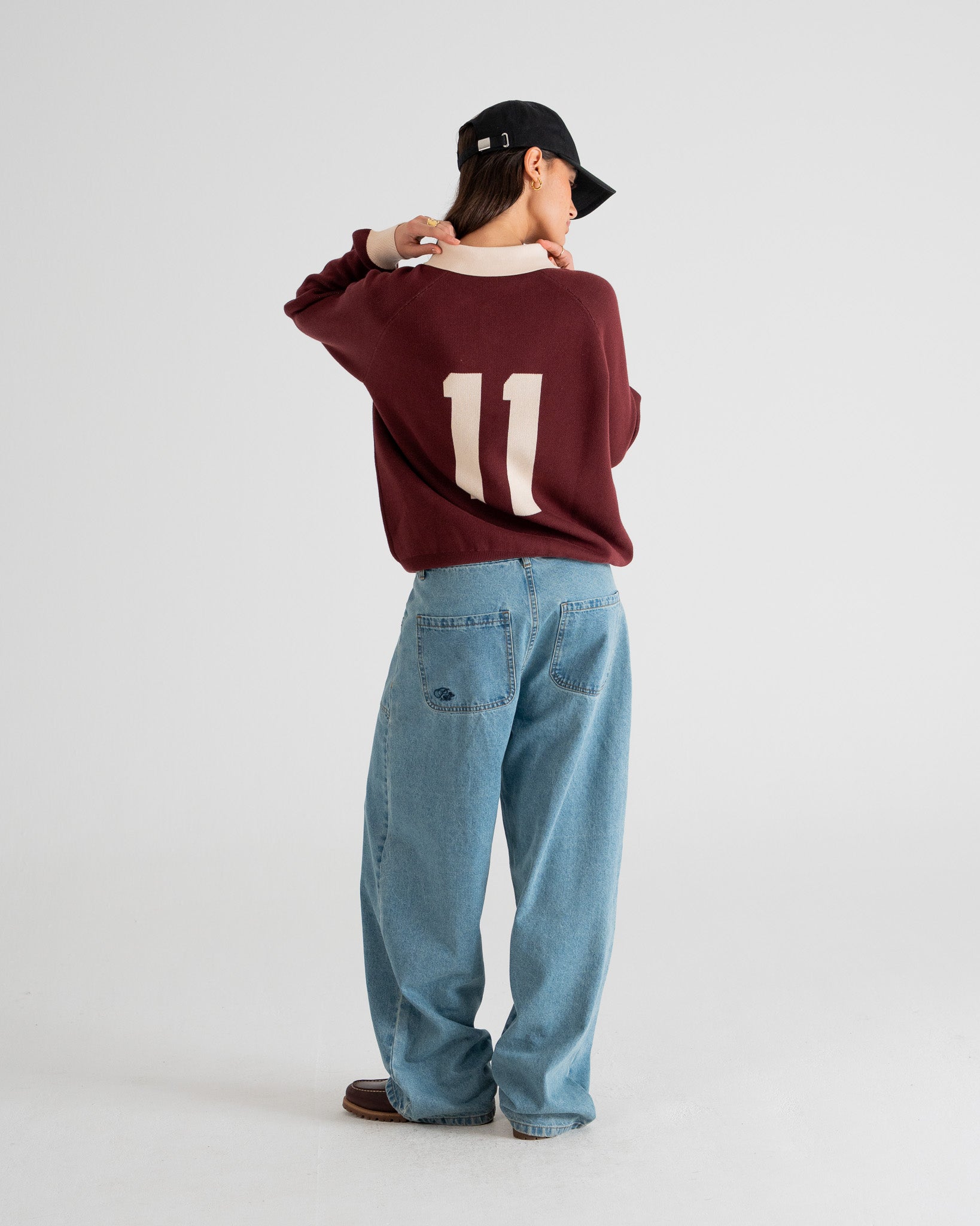 Cup Knitted Jersey | Bordeaux