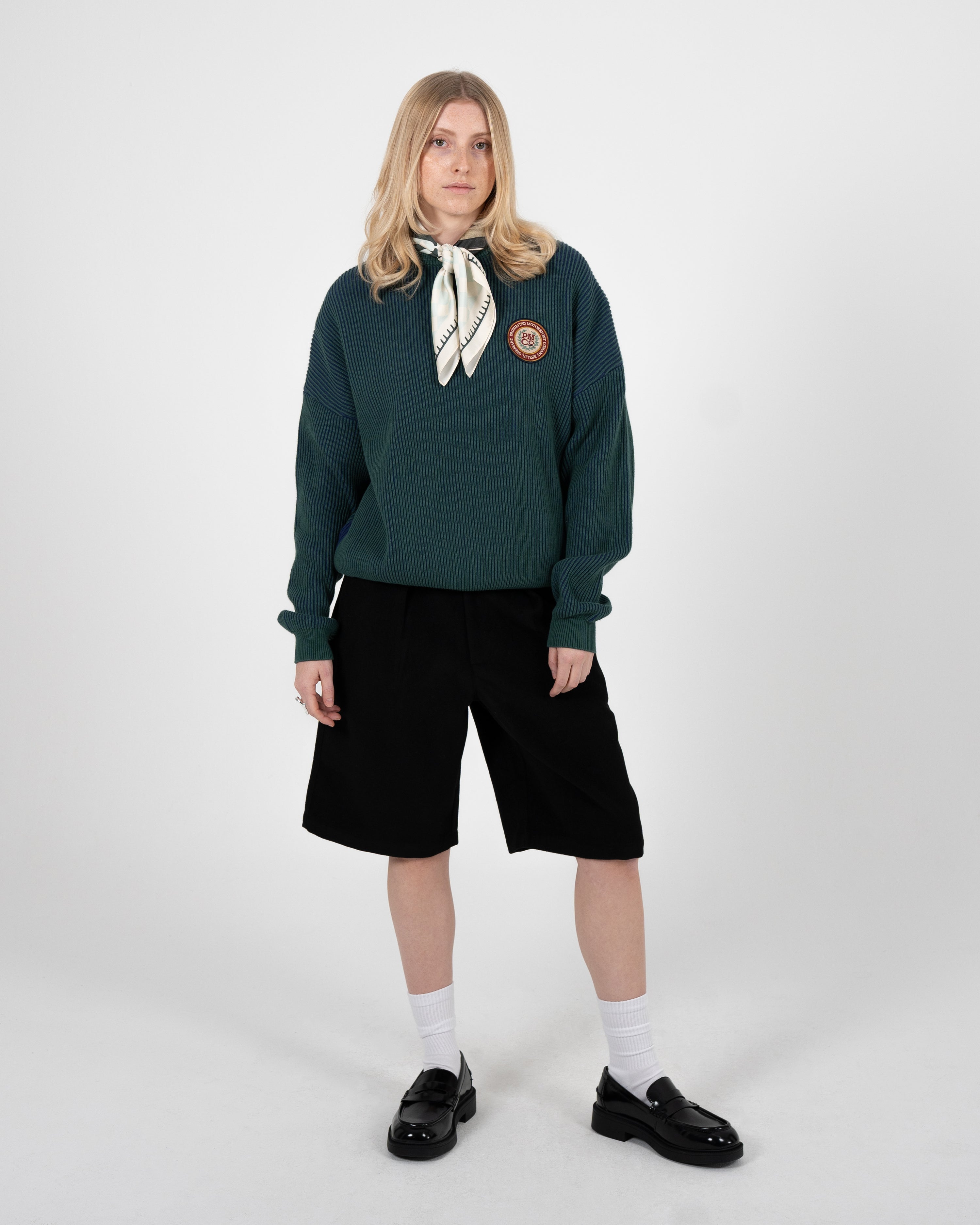 Cutoff Knit Sweater Green