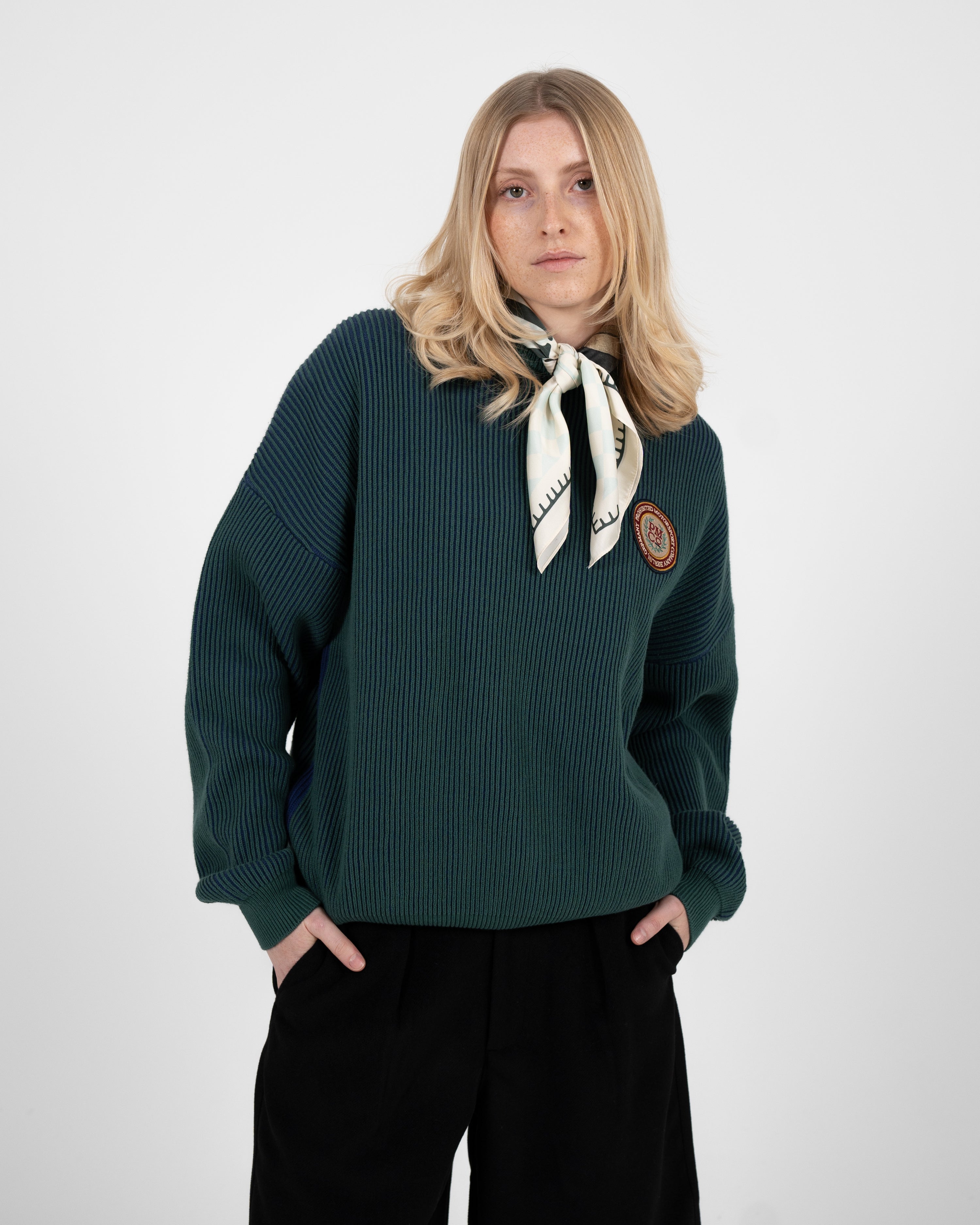 Cutoff Knit Sweater Green